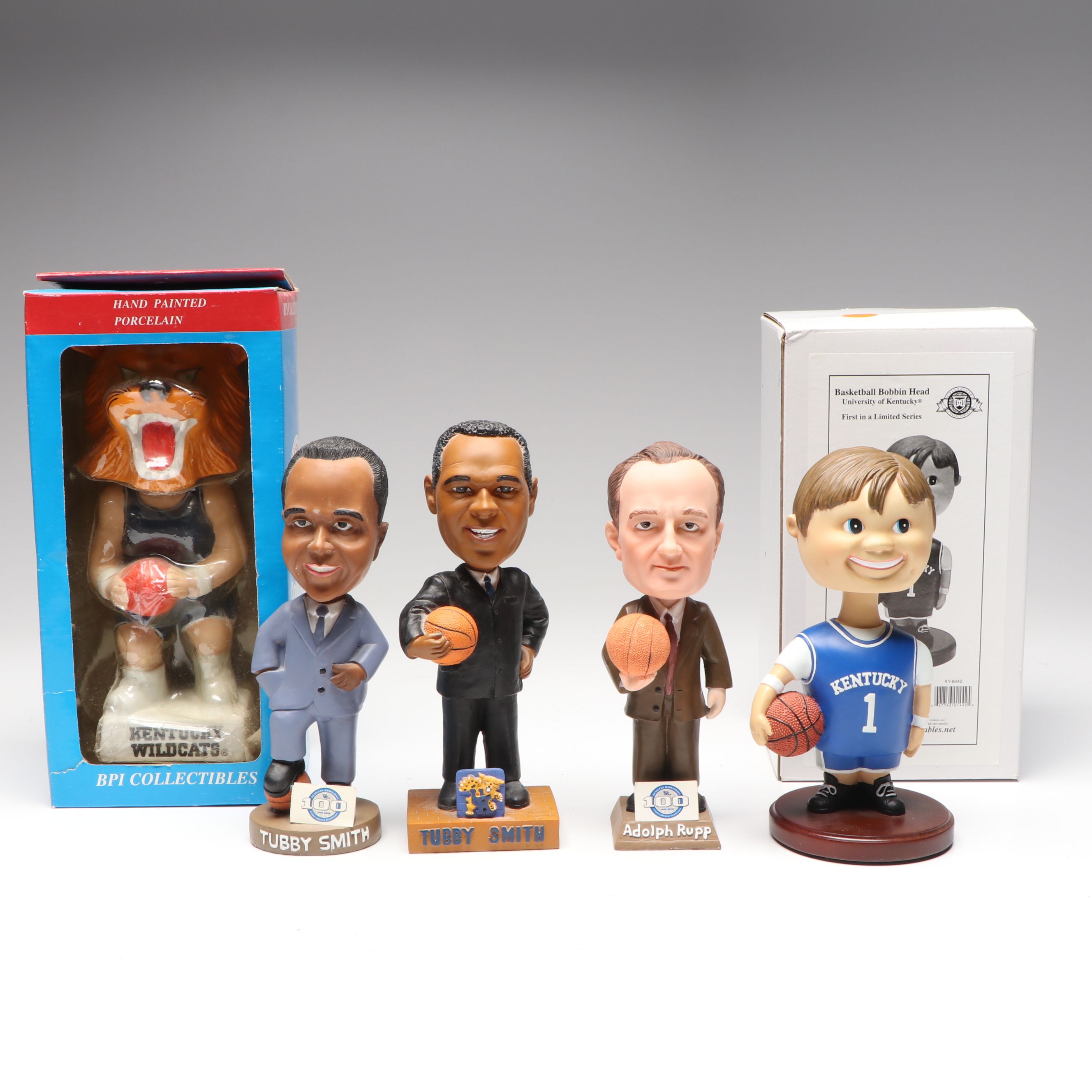 University of Kentucky Hand-Painted Porcelain Wildcat with More Bobbleheads