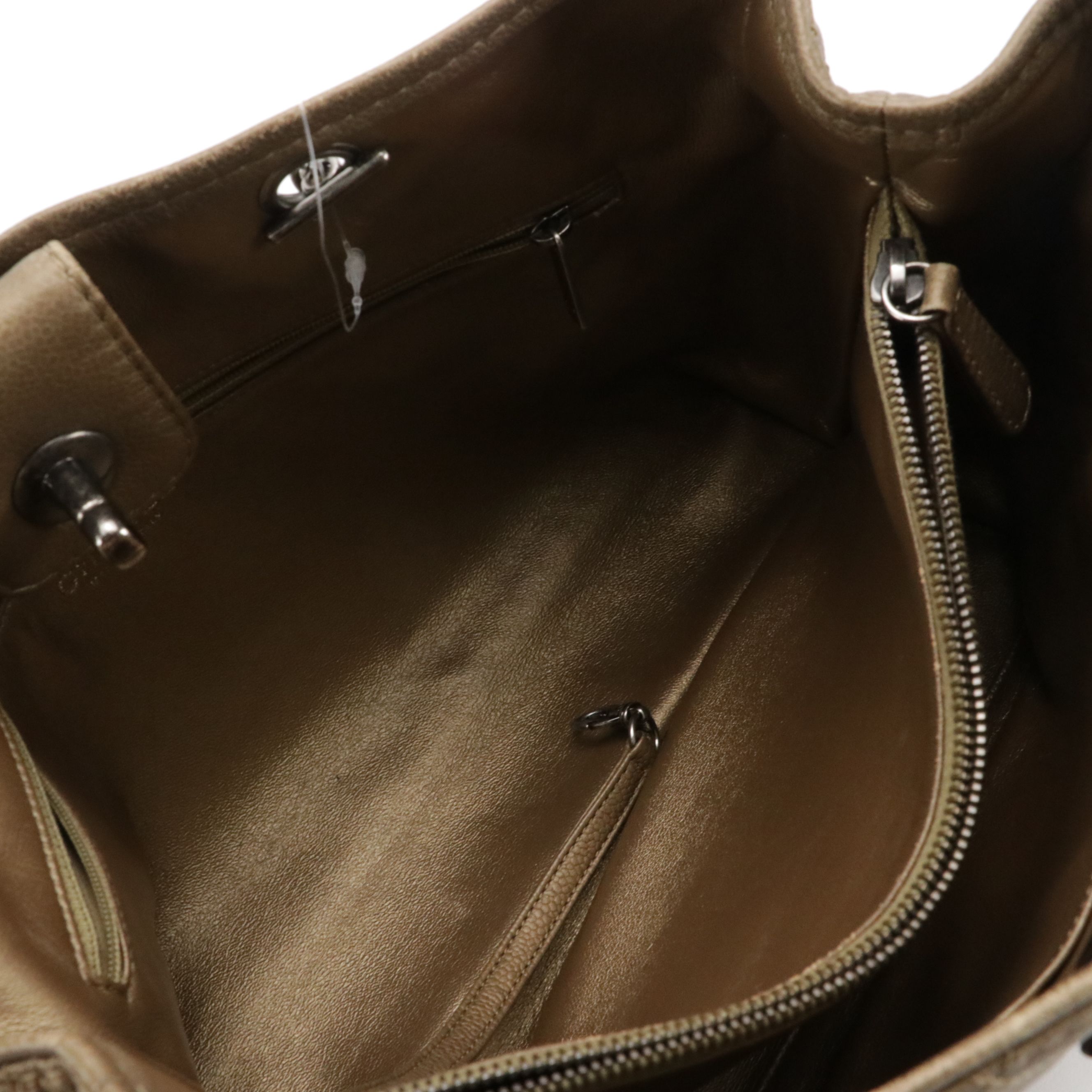 Chanel CC Turnlock Chain Tote in Bronze Matelasse Caviar Leather