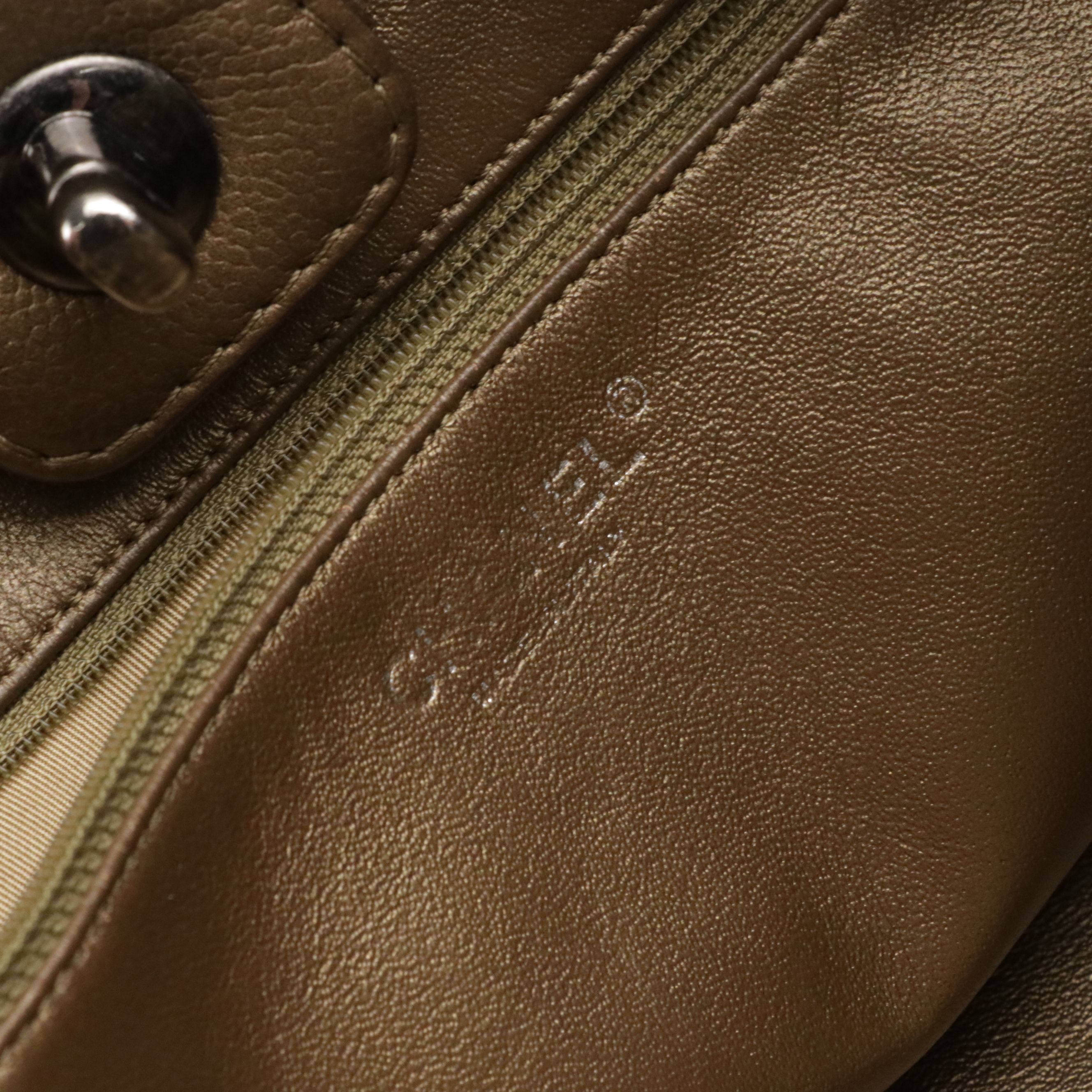 Chanel CC Turnlock Chain Tote in Bronze Matelasse Caviar Leather