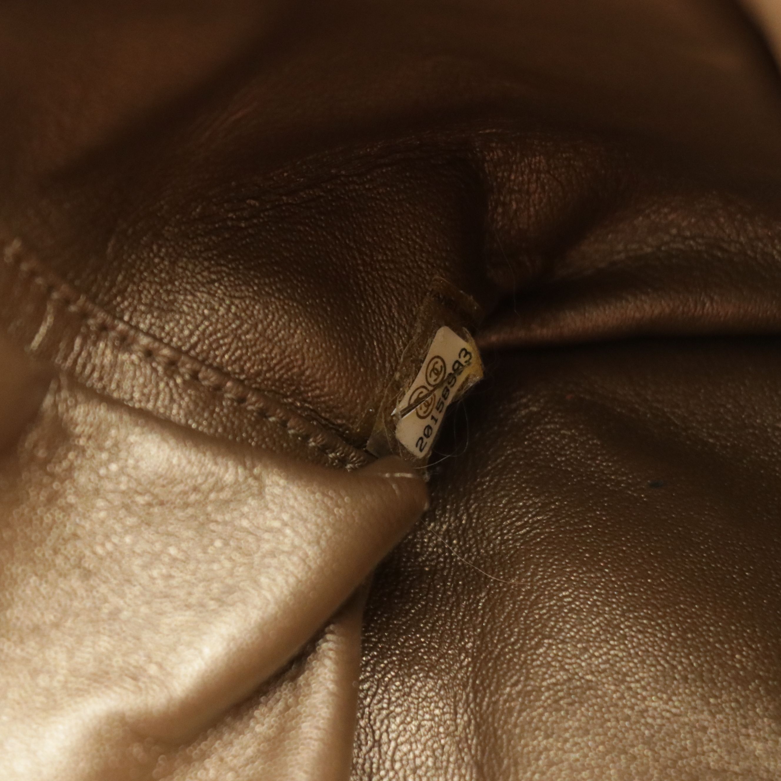 Chanel CC Turnlock Chain Tote in Bronze Matelasse Caviar Leather