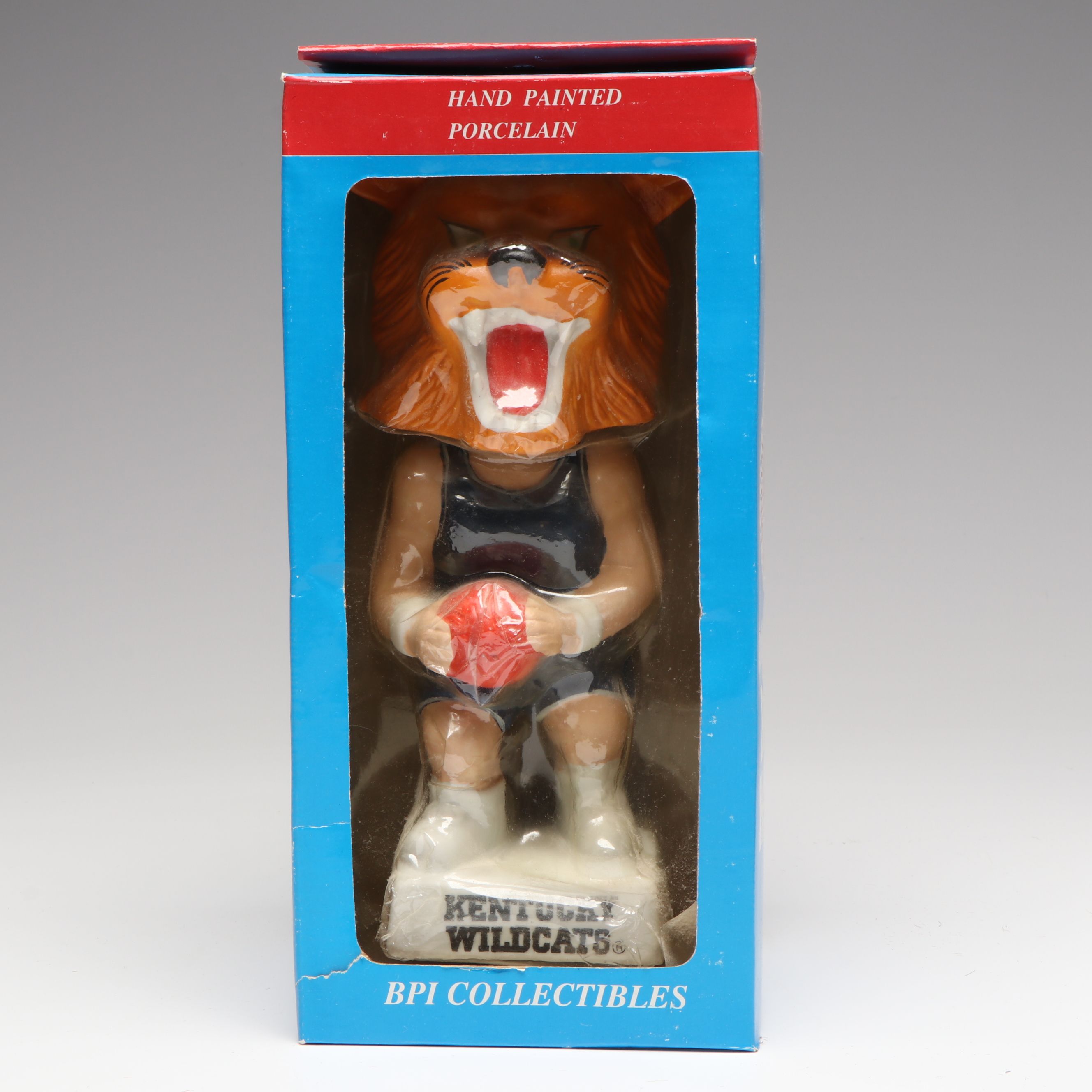 University of Kentucky Hand-Painted Porcelain Wildcat with More Bobbleheads