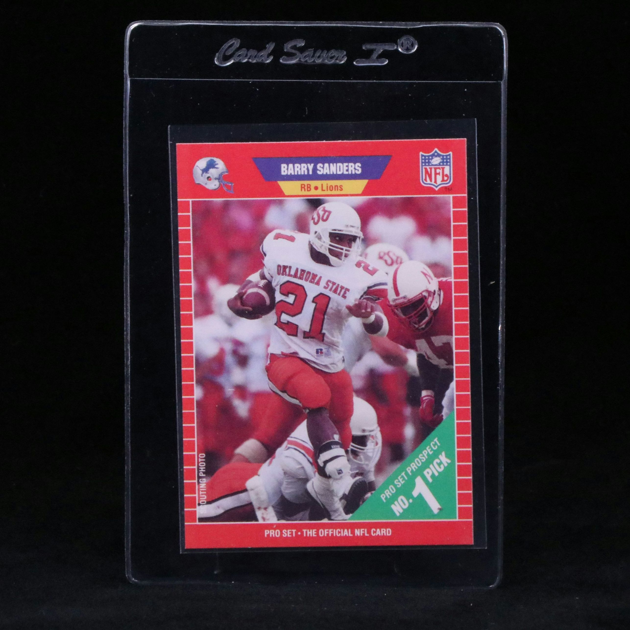1989 NFL Pro Set Barry Sanders Detroit Lions Rookie Football Card