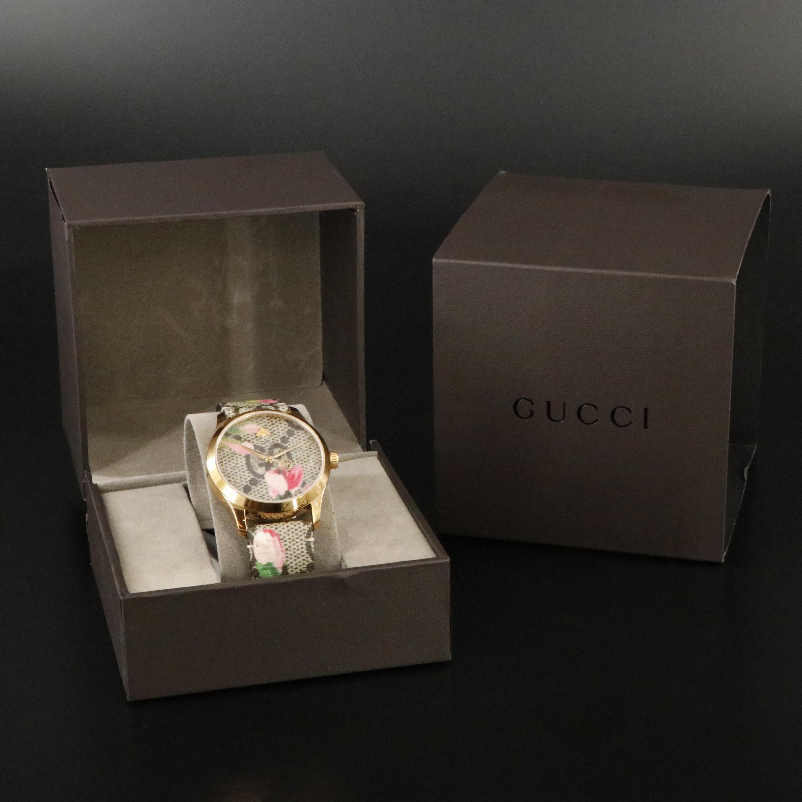 Gucci Timeless GG Flower Style Quartz Watch