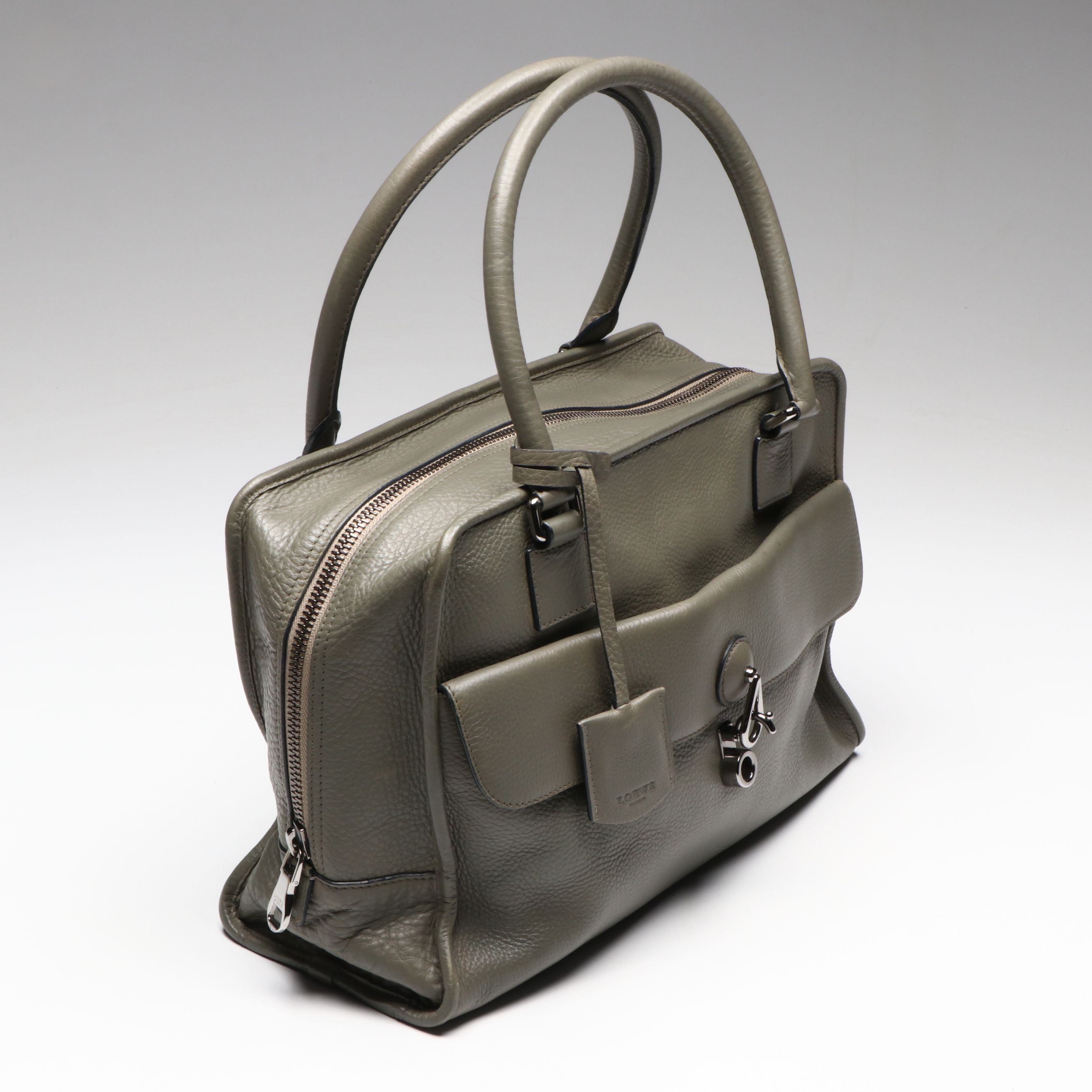 Loewe Amazona Handbag in Khaki Leather