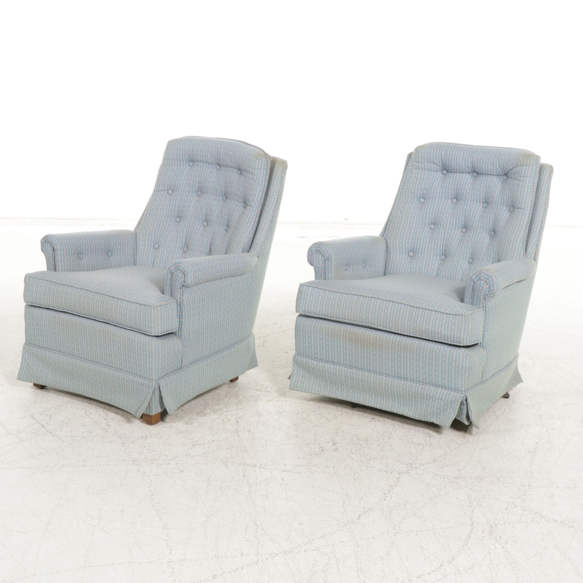 King Hickory "Palmer House" Upholstered Armchair and Swivel Chair