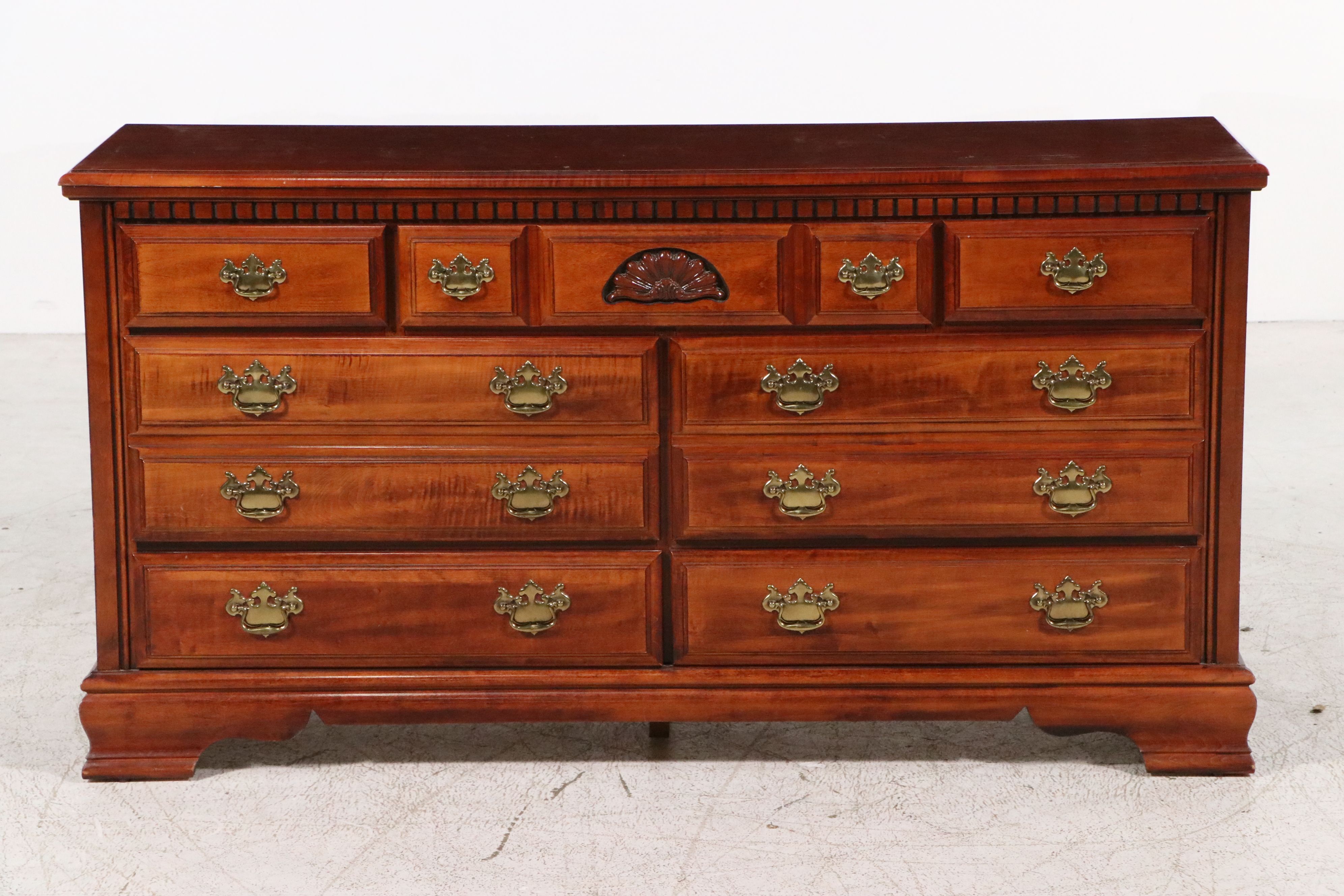 Federal Style Cherry Dresser with Mirror, Late 20th Century