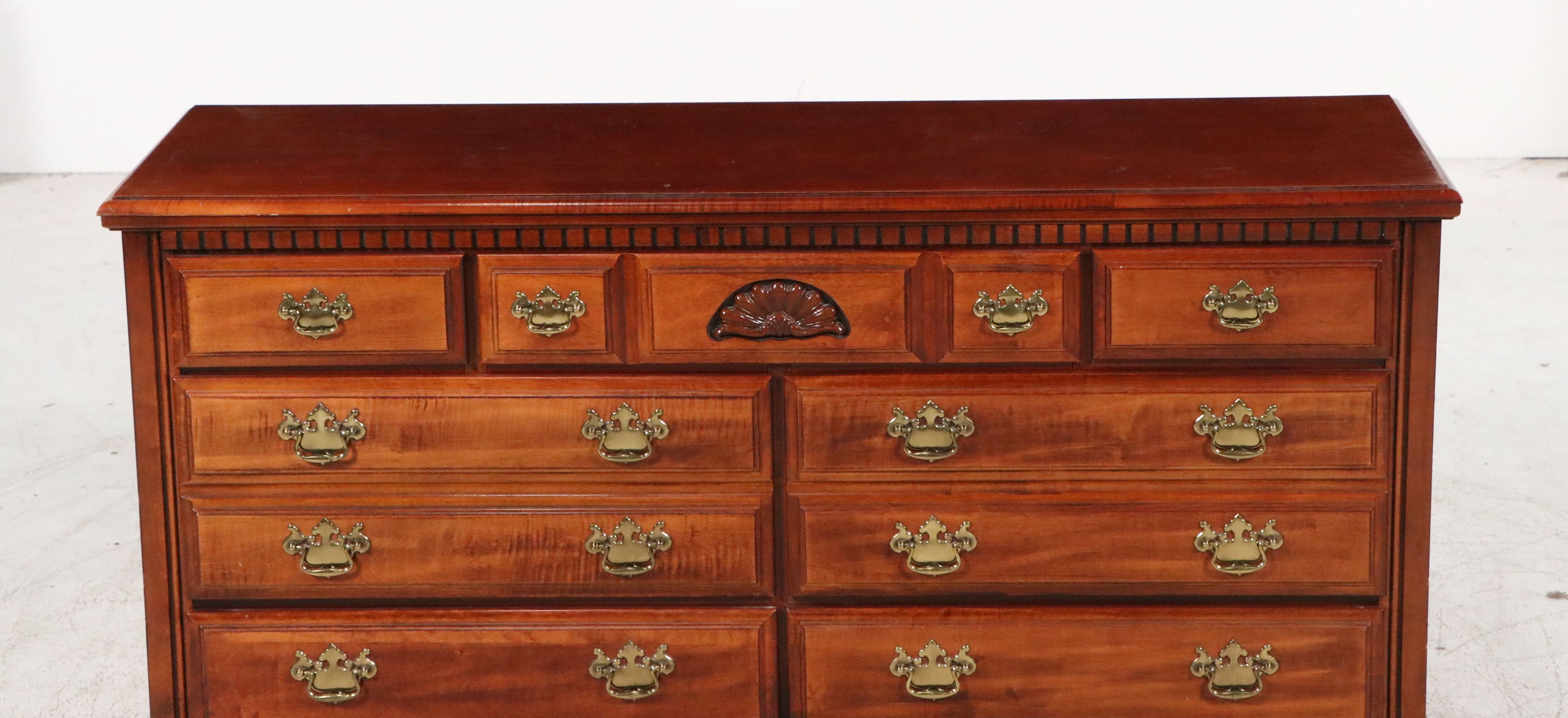 Federal Style Cherry Dresser with Mirror, Late 20th Century
