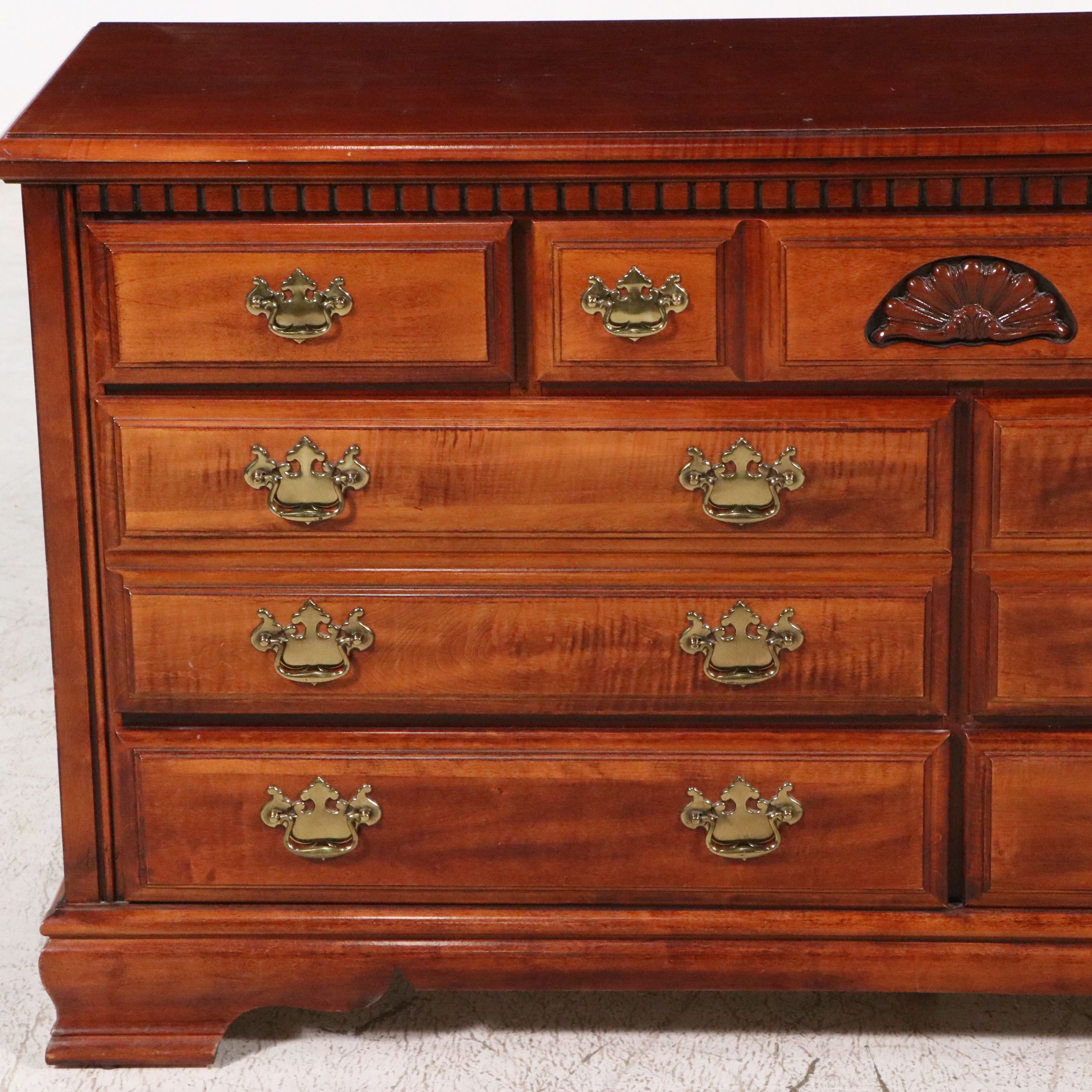 Federal Style Cherry Dresser with Mirror, Late 20th Century