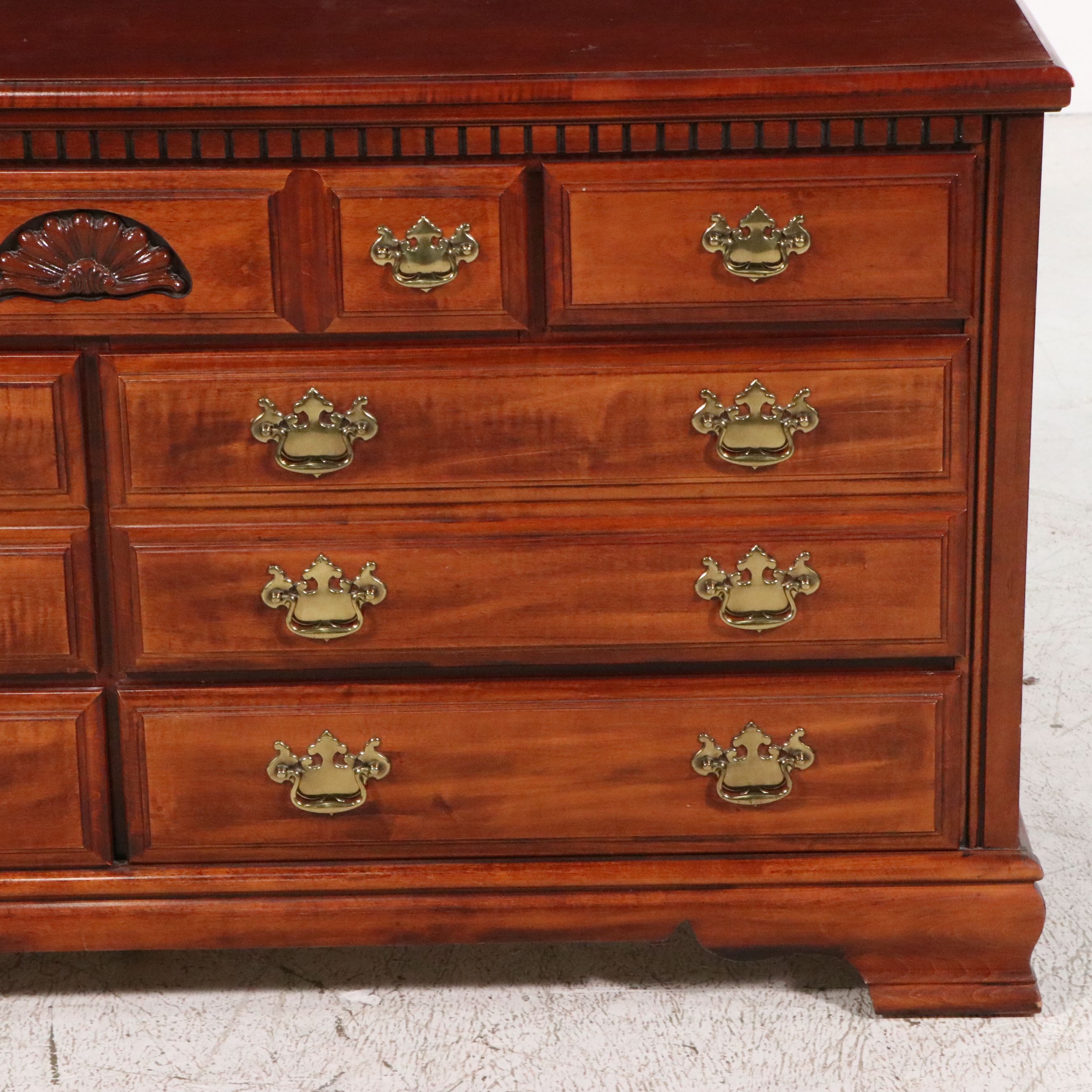 Federal Style Cherry Dresser with Mirror, Late 20th Century