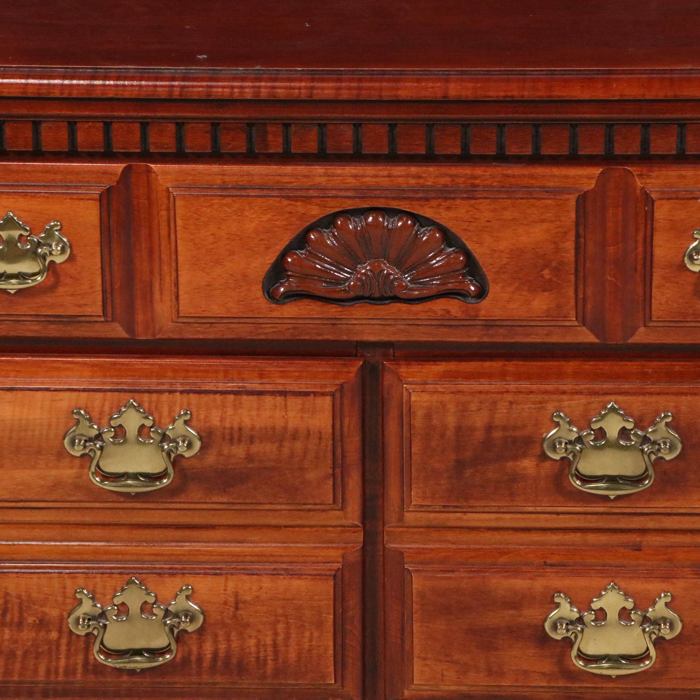 Federal Style Cherry Dresser with Mirror, Late 20th Century