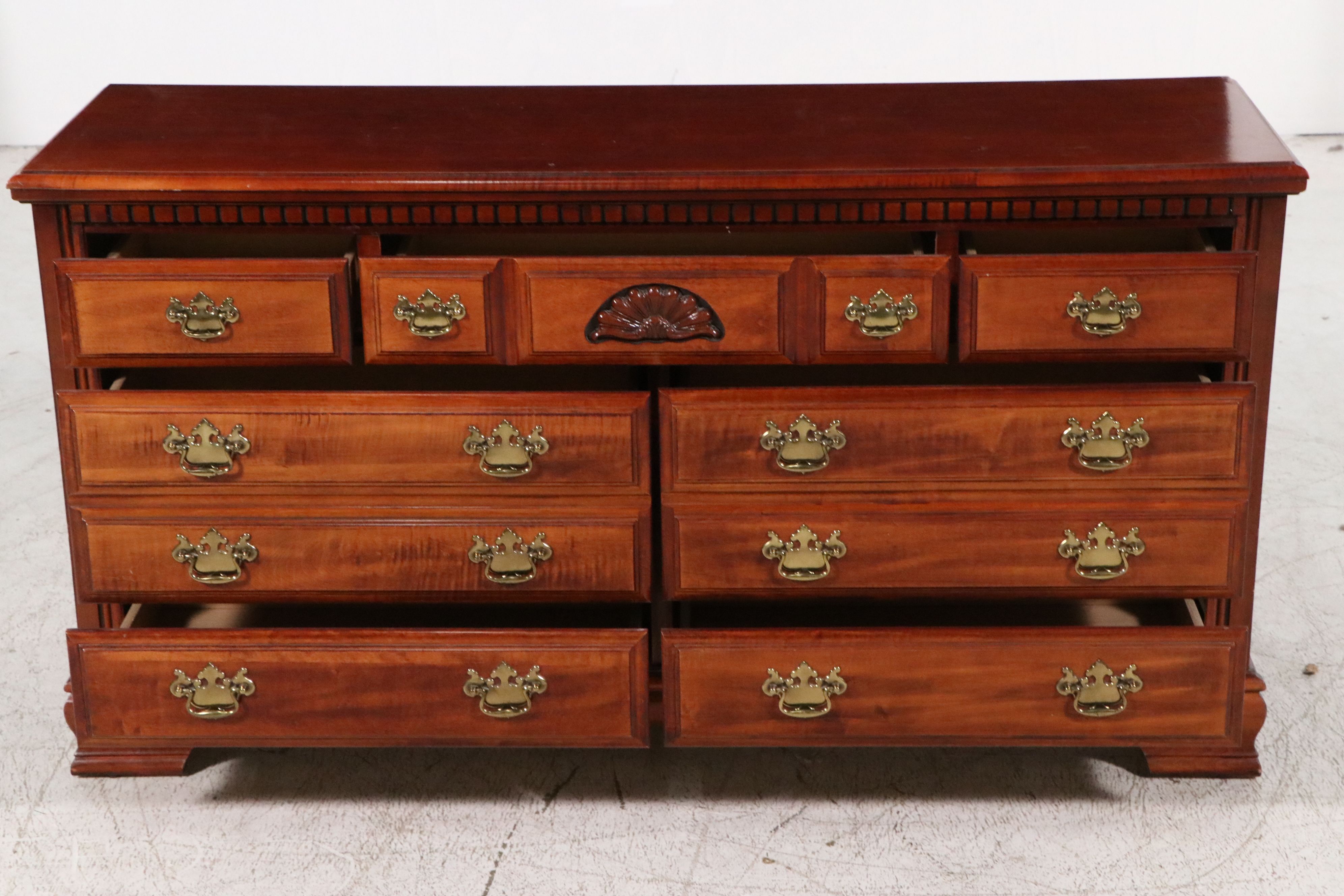 Federal Style Cherry Dresser with Mirror, Late 20th Century