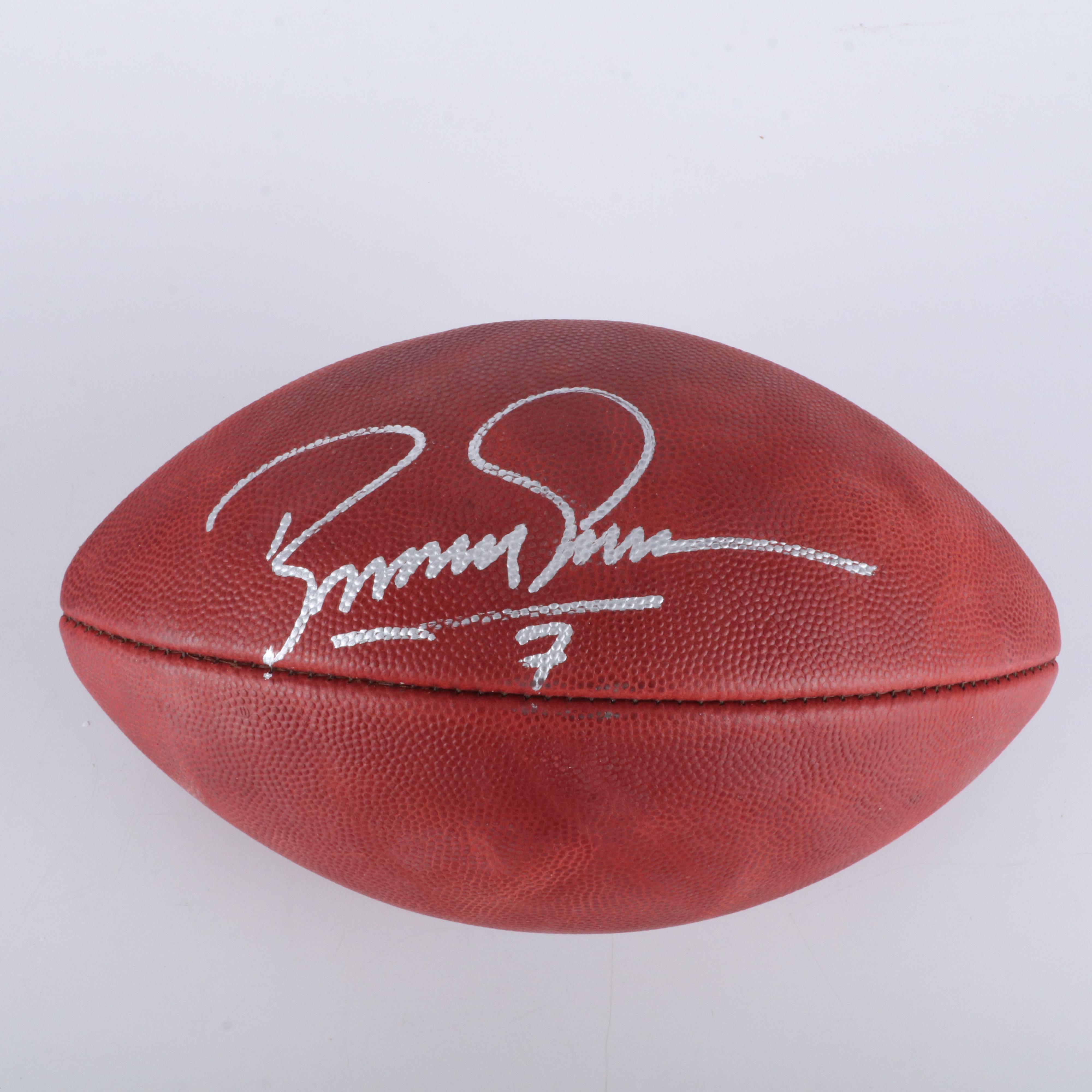 Boomer Esiason Signed Wilson "The Duke" NFL Football with Display