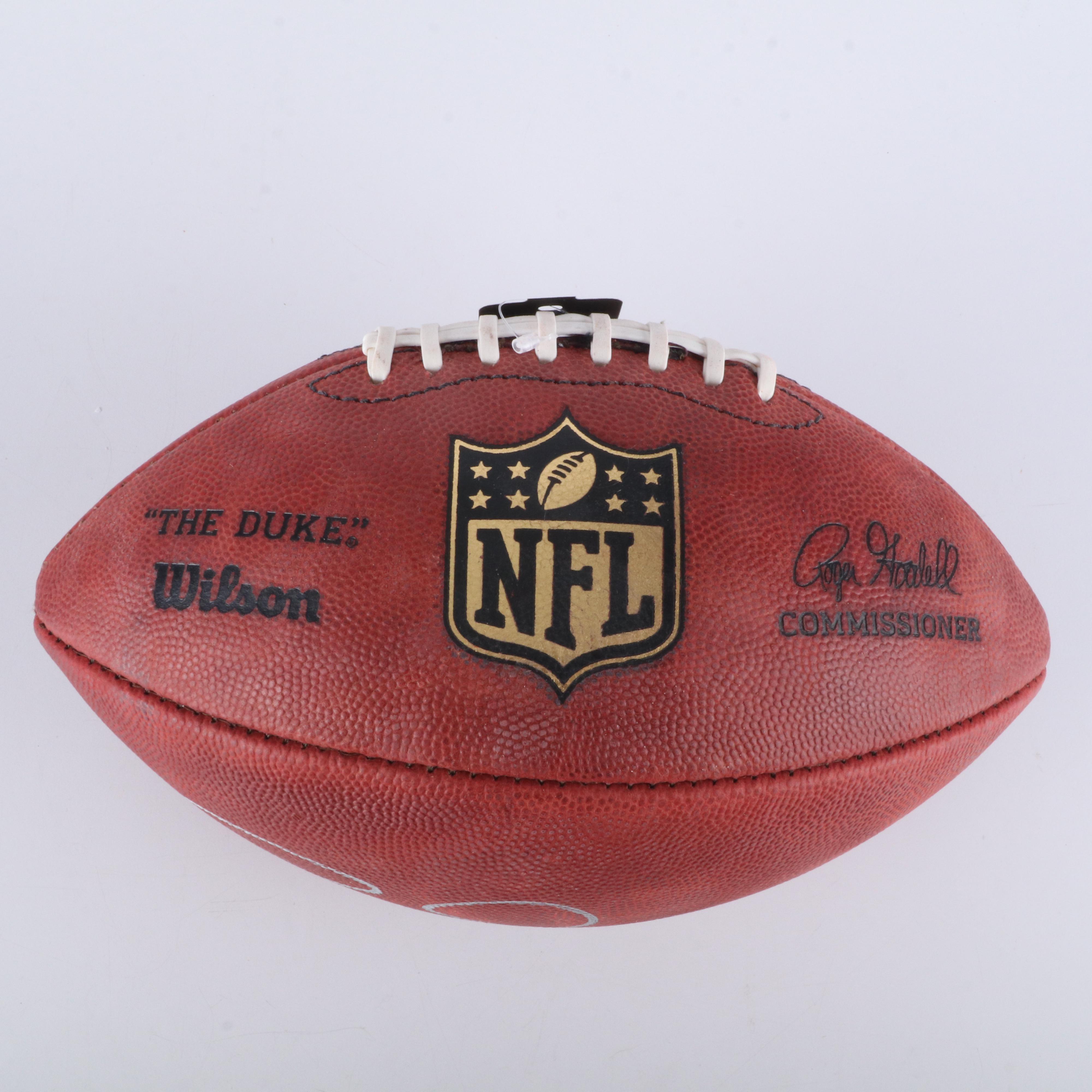 Boomer Esiason Signed Wilson "The Duke" NFL Football with Display