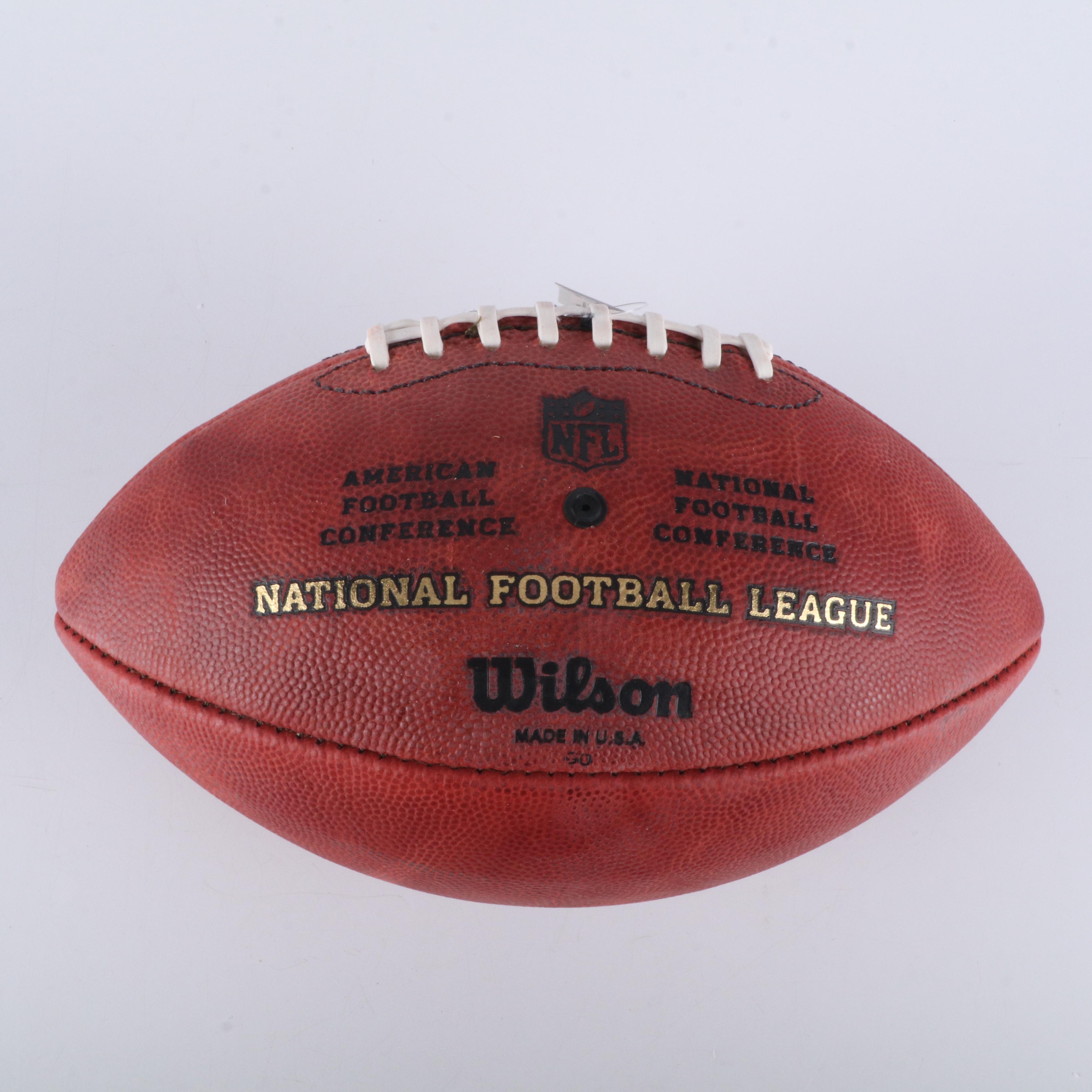 Boomer Esiason Signed Wilson "The Duke" NFL Football with Display