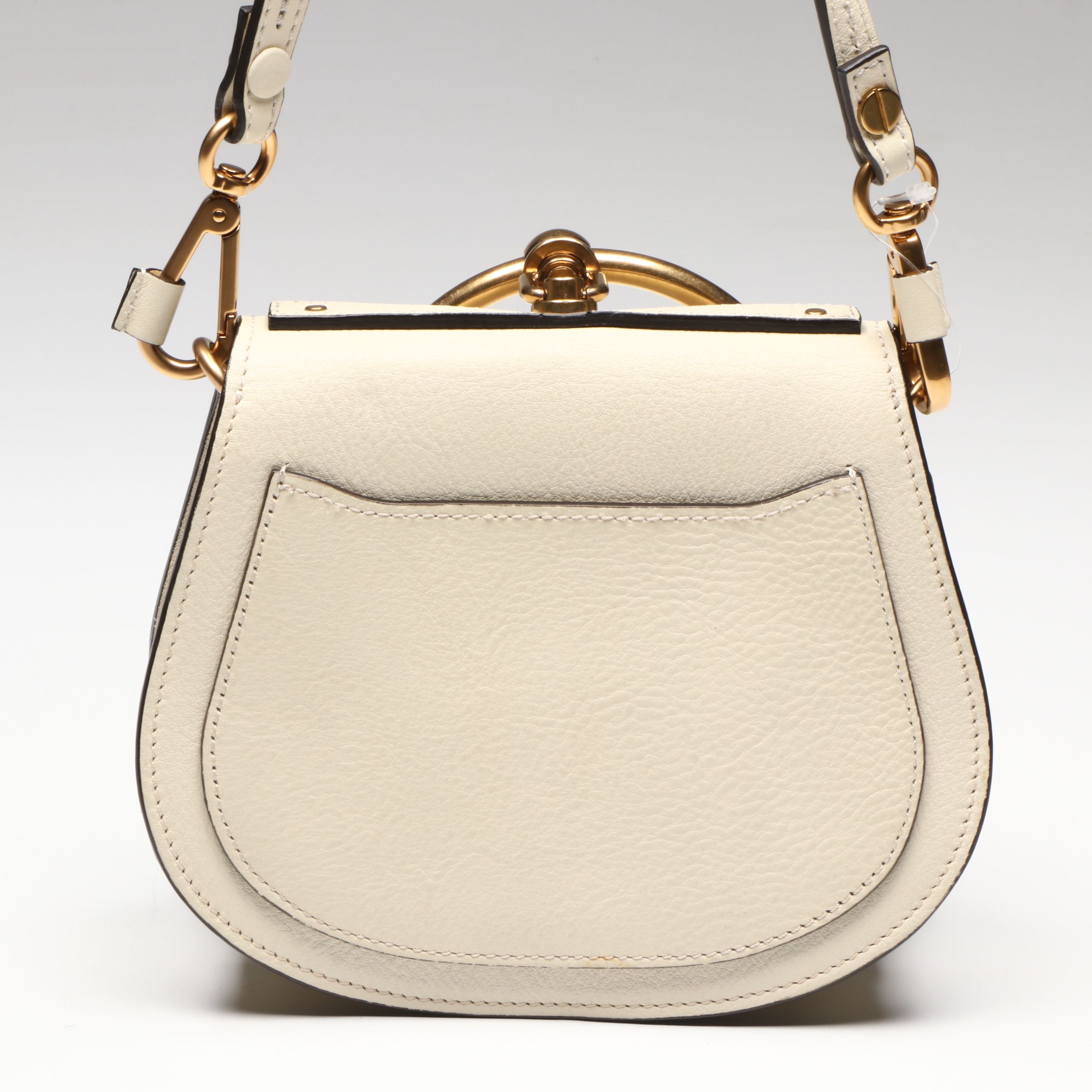 Chloé Small Nile Bracelet Bag in White Leather and Suede
