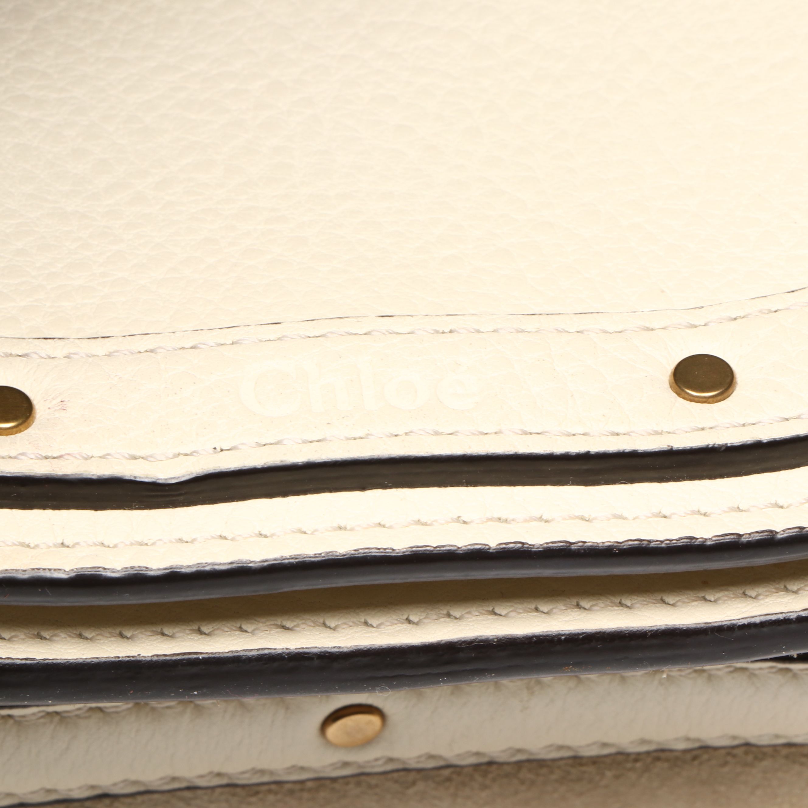 Chloé Small Nile Bracelet Bag in White Leather and Suede