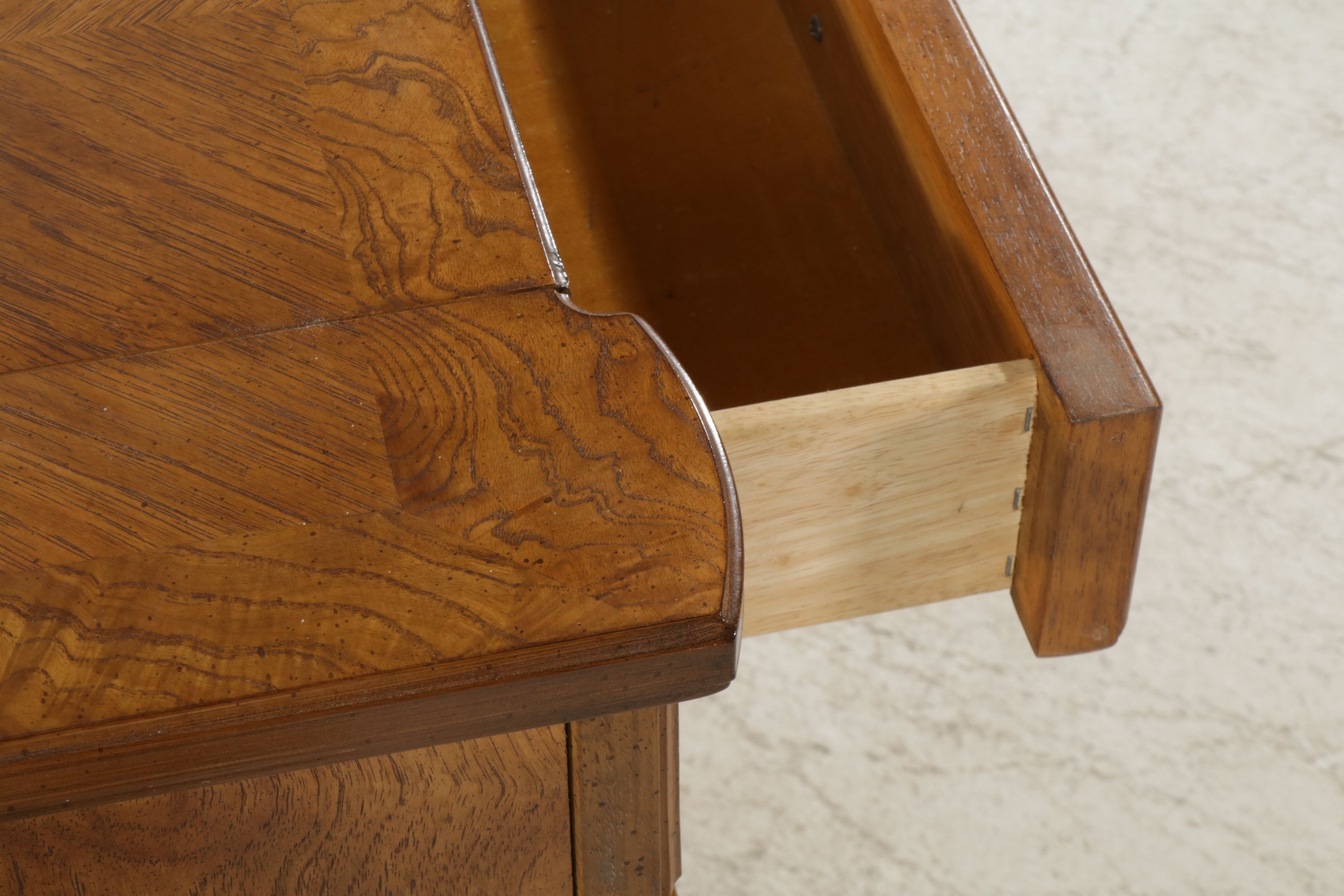 Neoclassical Walnut and Burl Wood Flip-Top Server, Late 20th to 21st Century