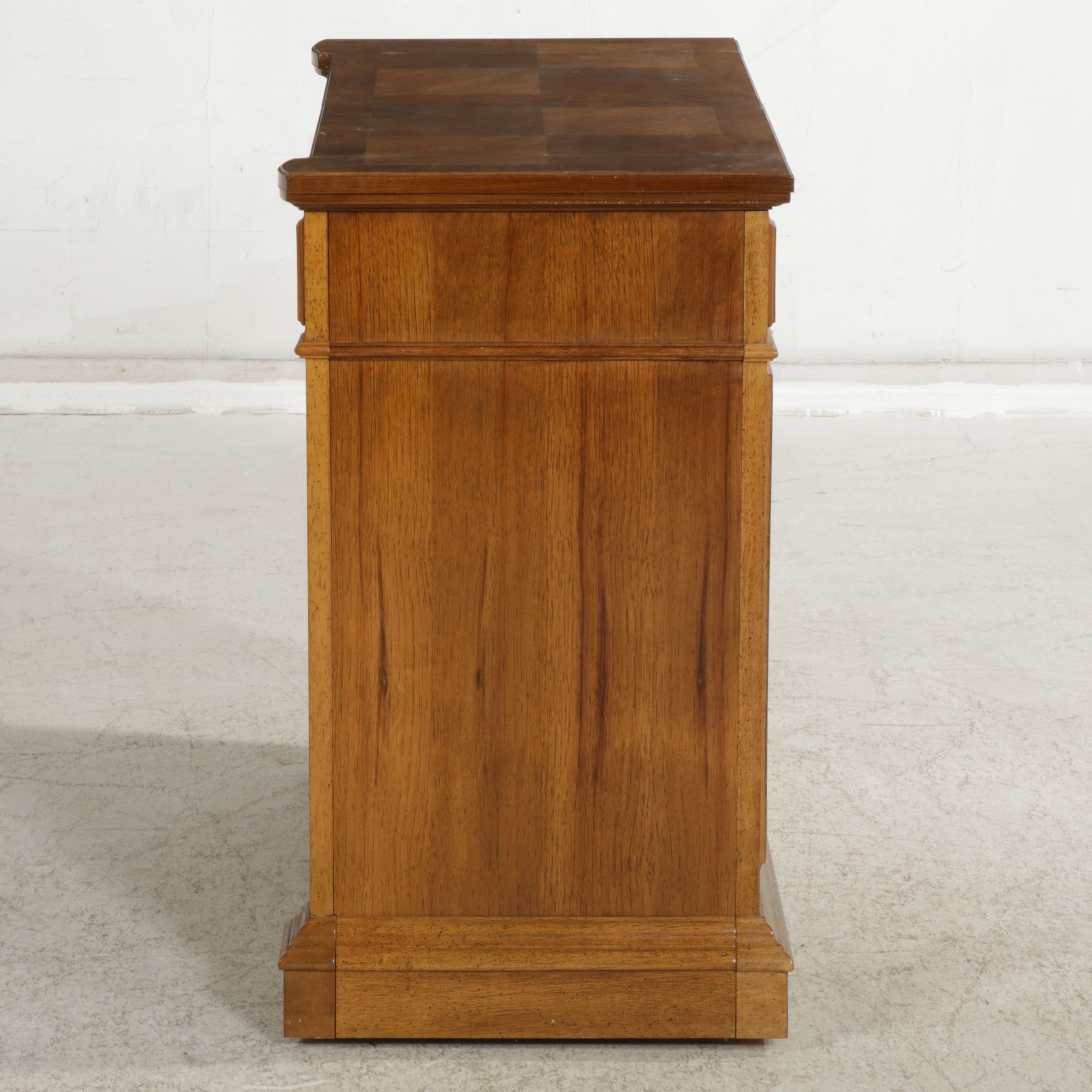 Neoclassical Walnut and Burl Wood Flip-Top Server, Late 20th to 21st Century