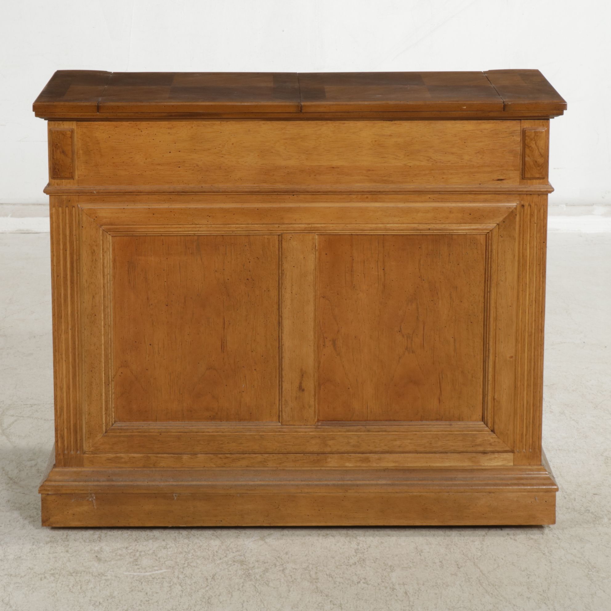 Neoclassical Walnut and Burl Wood Flip-Top Server, Late 20th to 21st Century