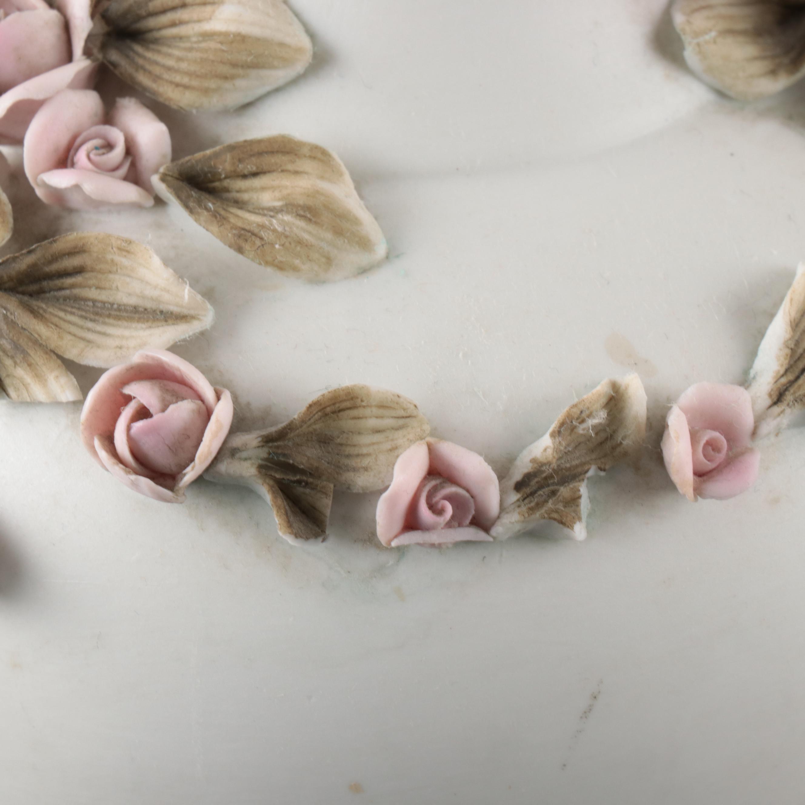 Nuova Capodimonte Seashell Porcelain Dish with Inarco Planter and Other Decor