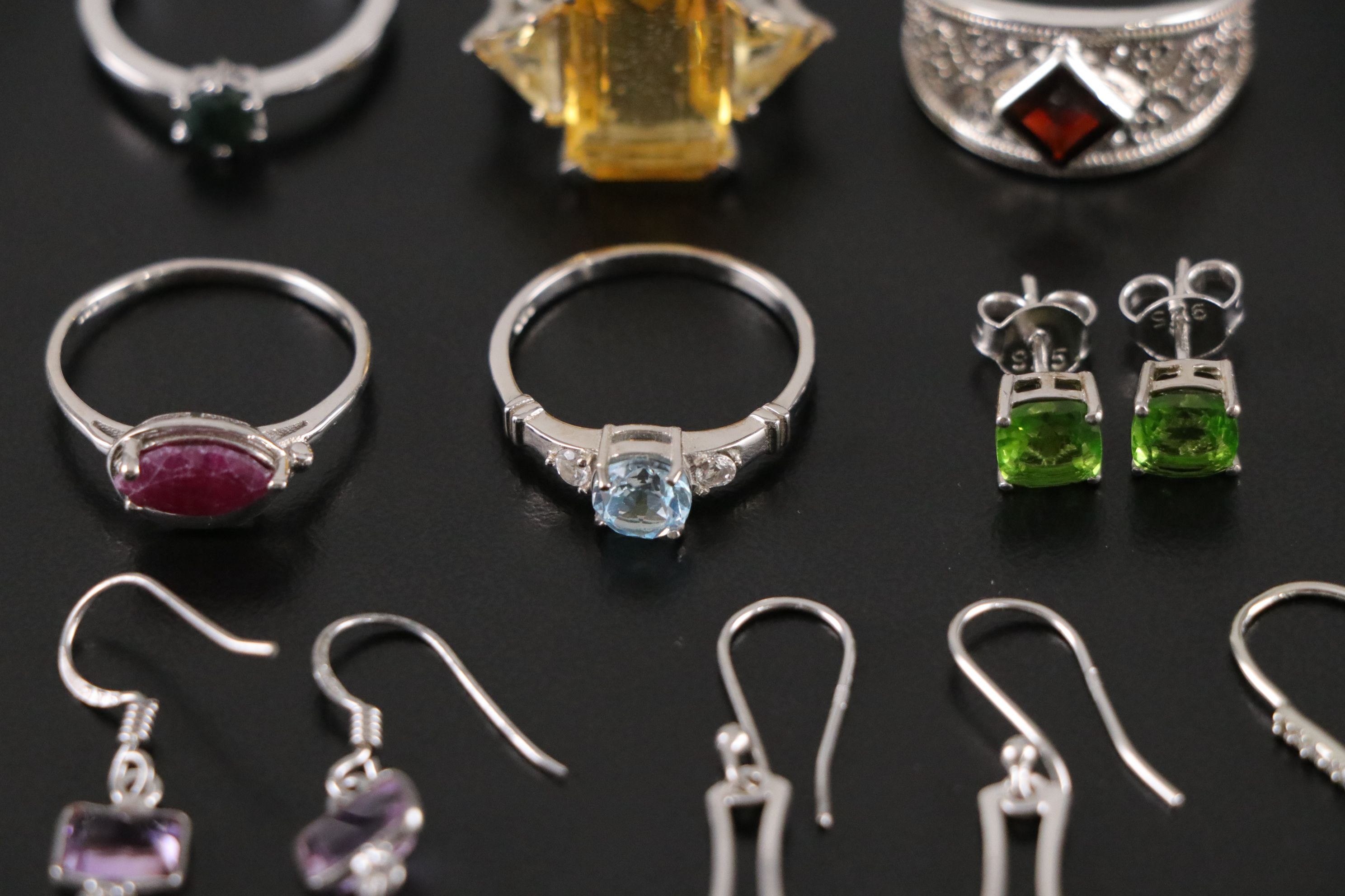 14 Assorted Sterling Silver Necklaces, Earrings and Pendants