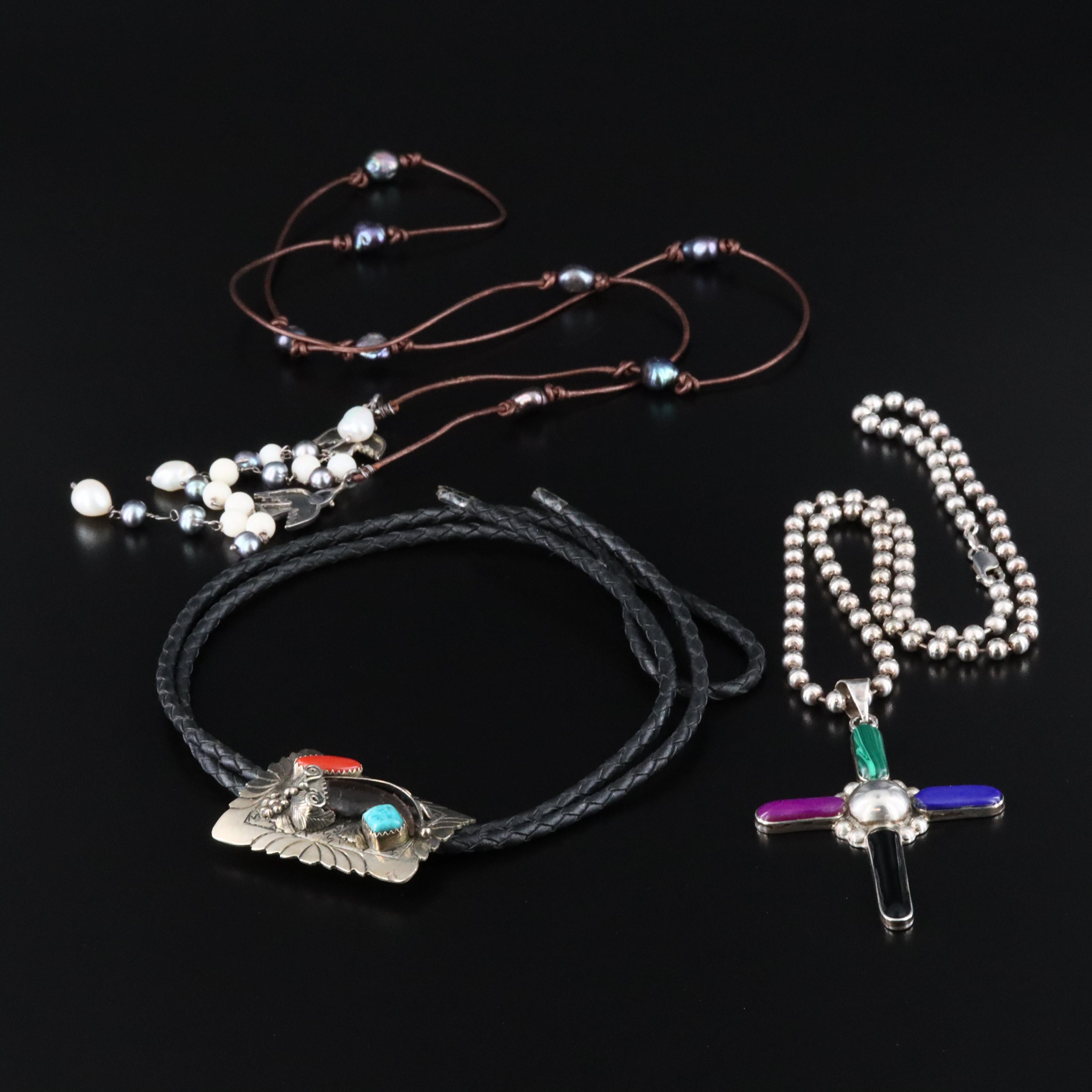 Black Bear Claw and Sterling Featured in Necklace and Bolo Tie Collection