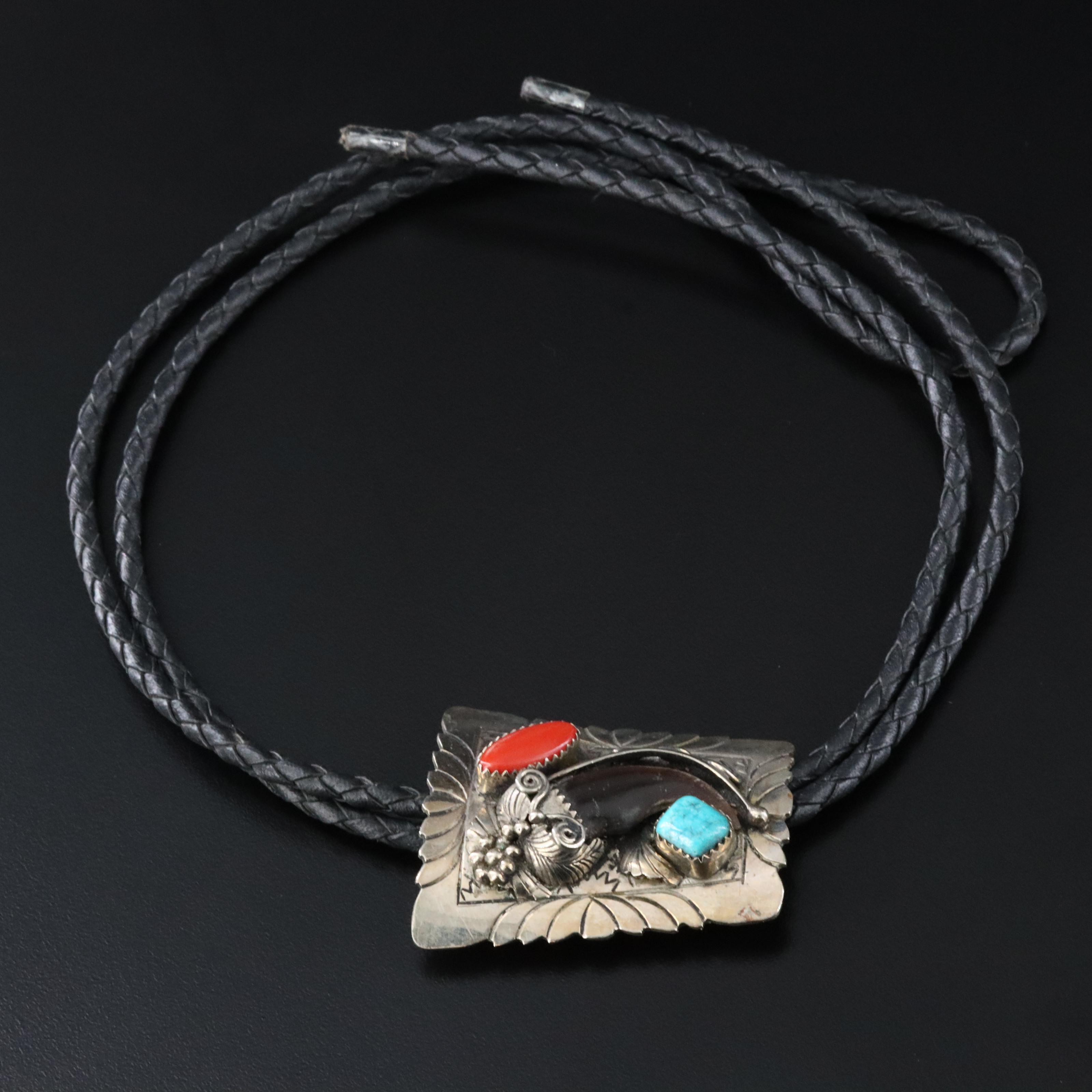 Black Bear Claw and Sterling Featured in Necklace and Bolo Tie Collection