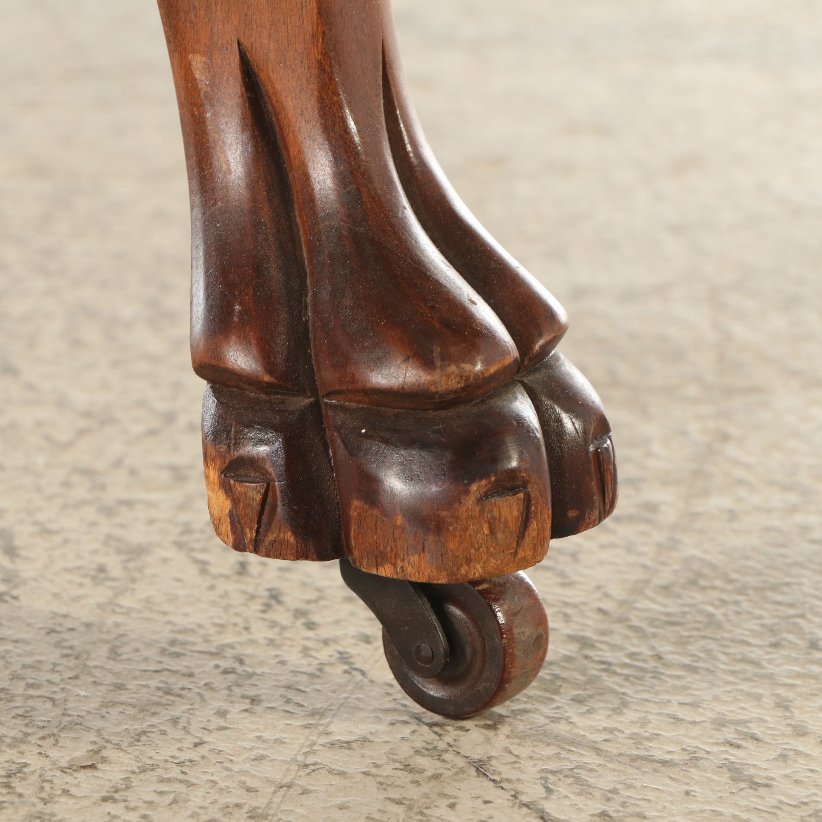 Pair of Victorian Style Carved Wood Throne Chairs