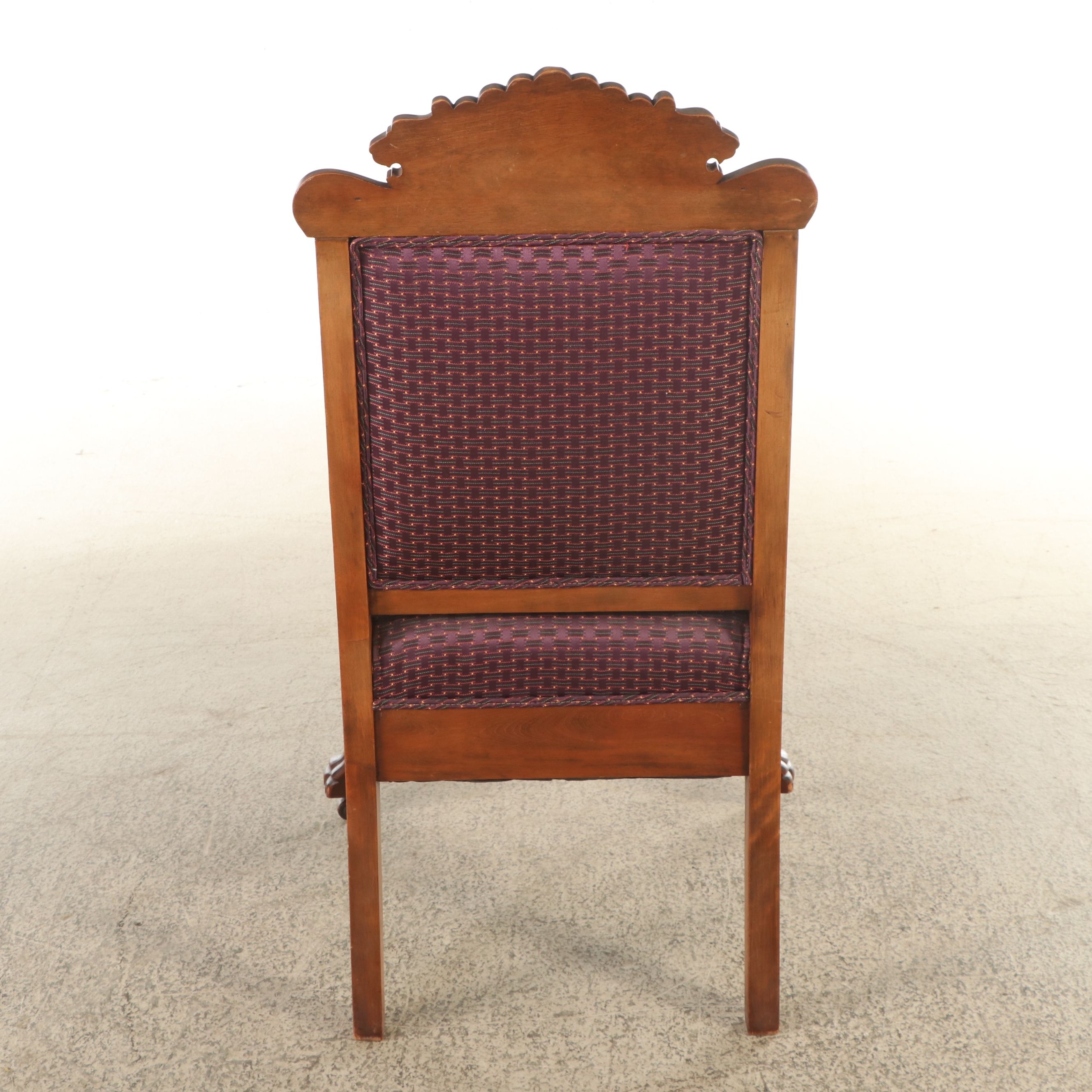 Pair of Victorian Style Carved Wood Throne Chairs