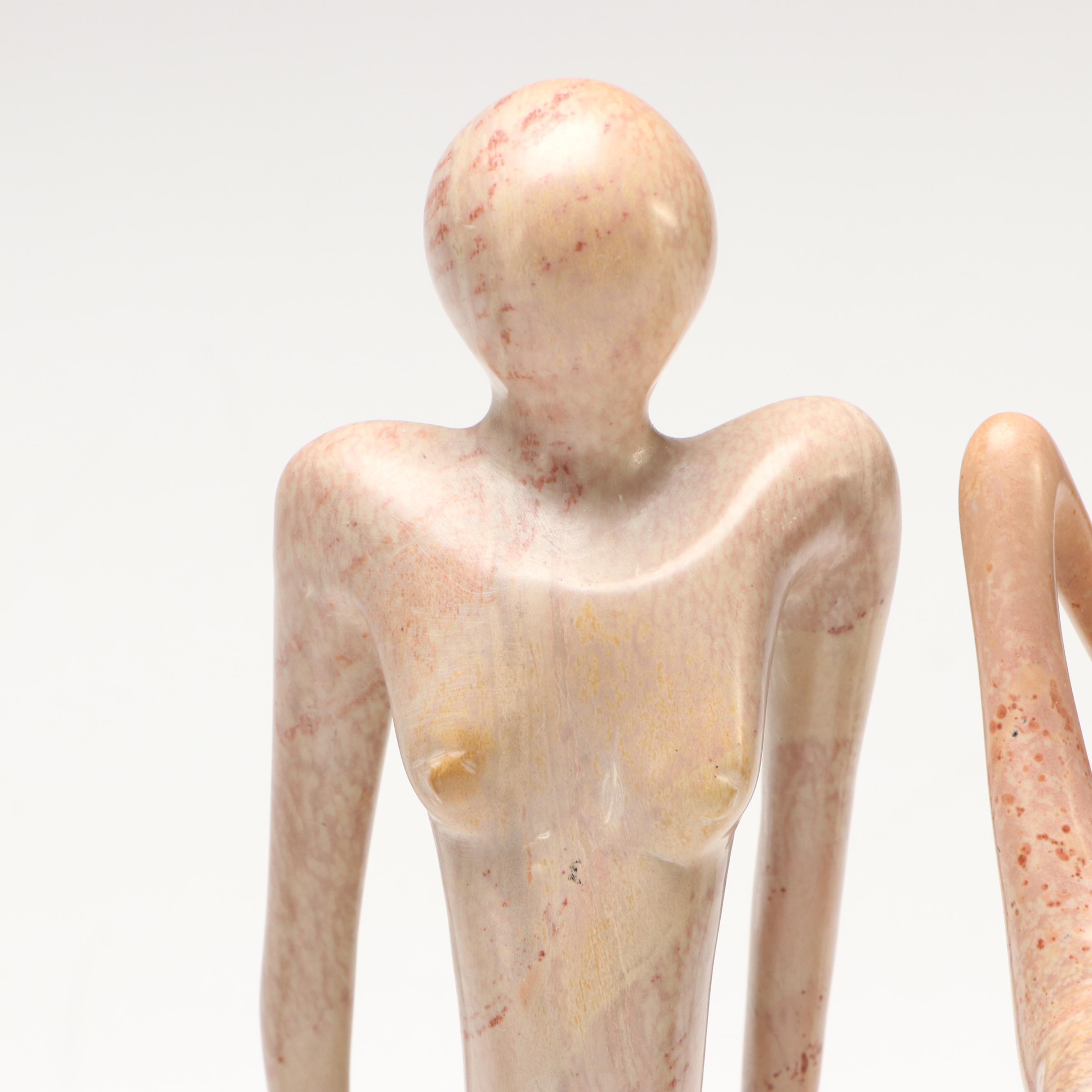Kenyan Hand-Carved Soapstone Abstract Figurines and Shona Torso