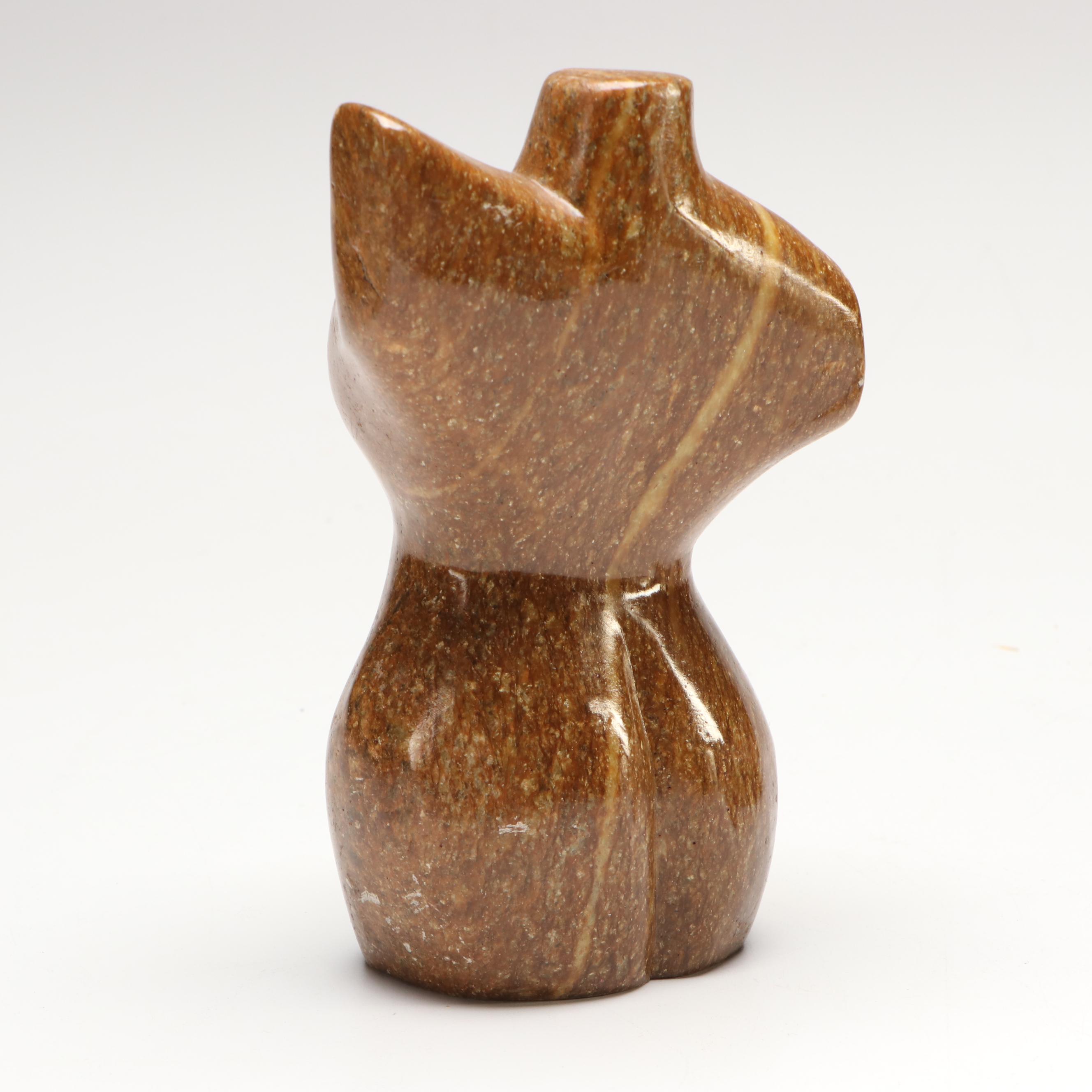 Kenyan Hand-Carved Soapstone Abstract Figurines and Shona Torso