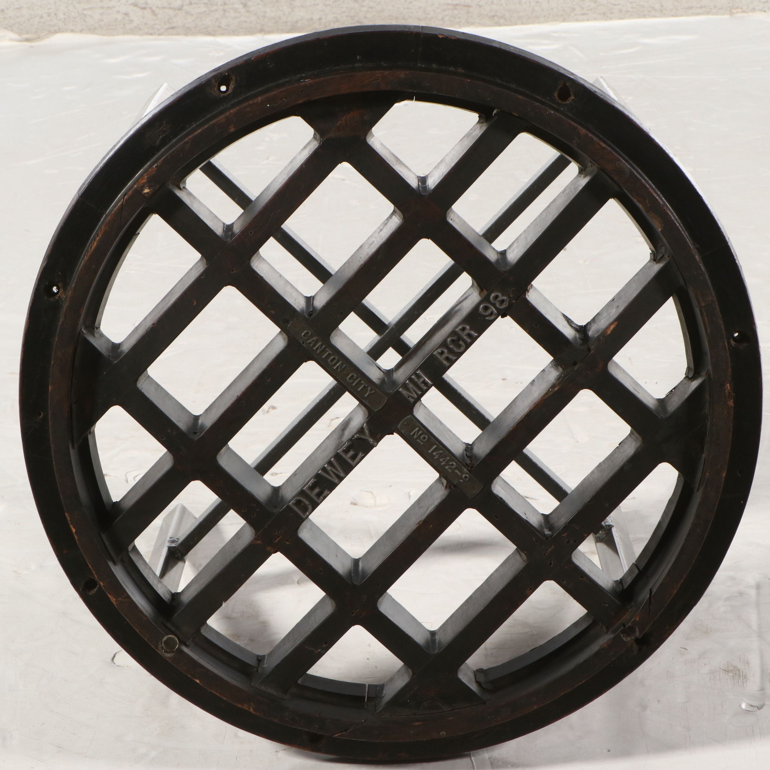 Metal Drain Cover Converted to Side Table