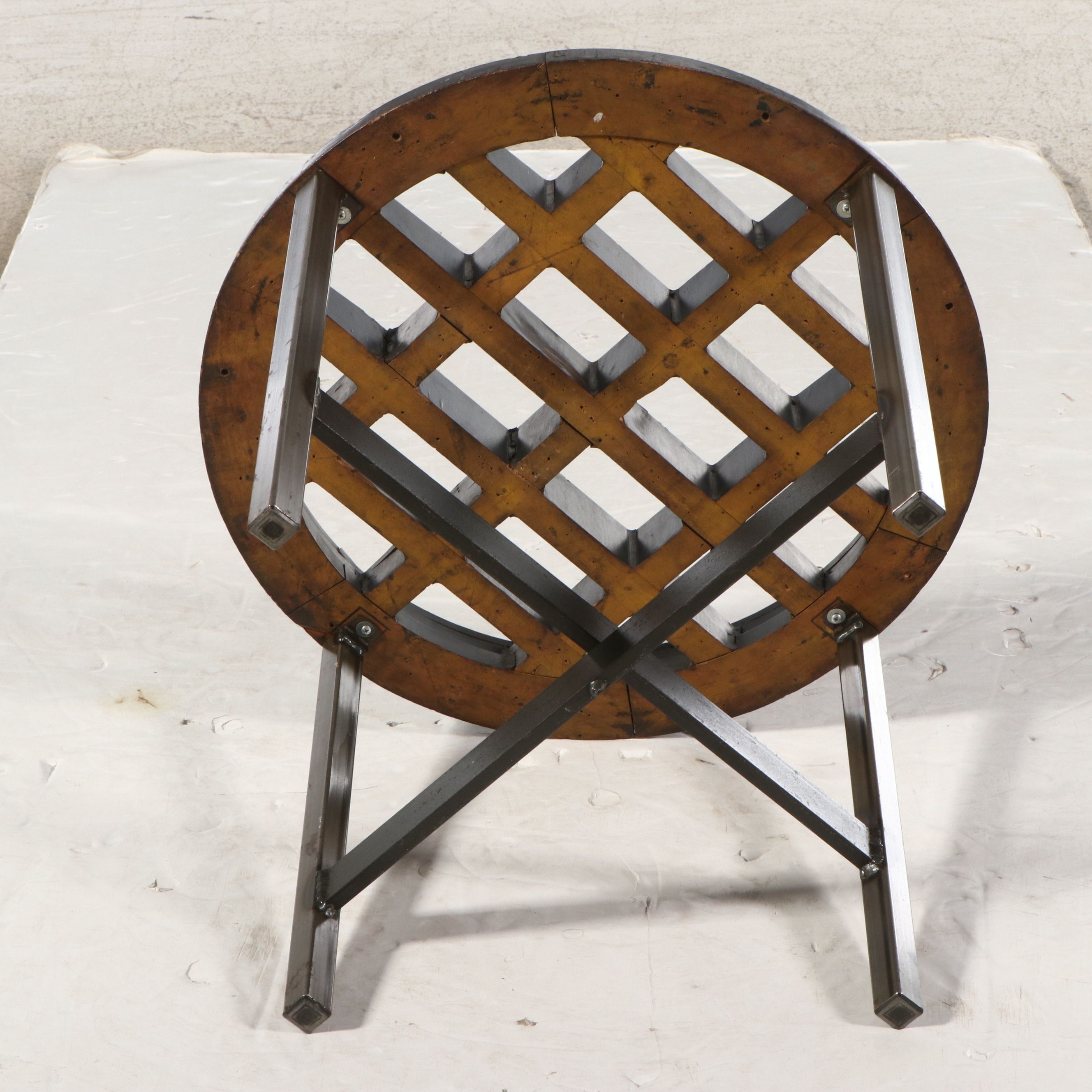 Metal Drain Cover Converted to Side Table