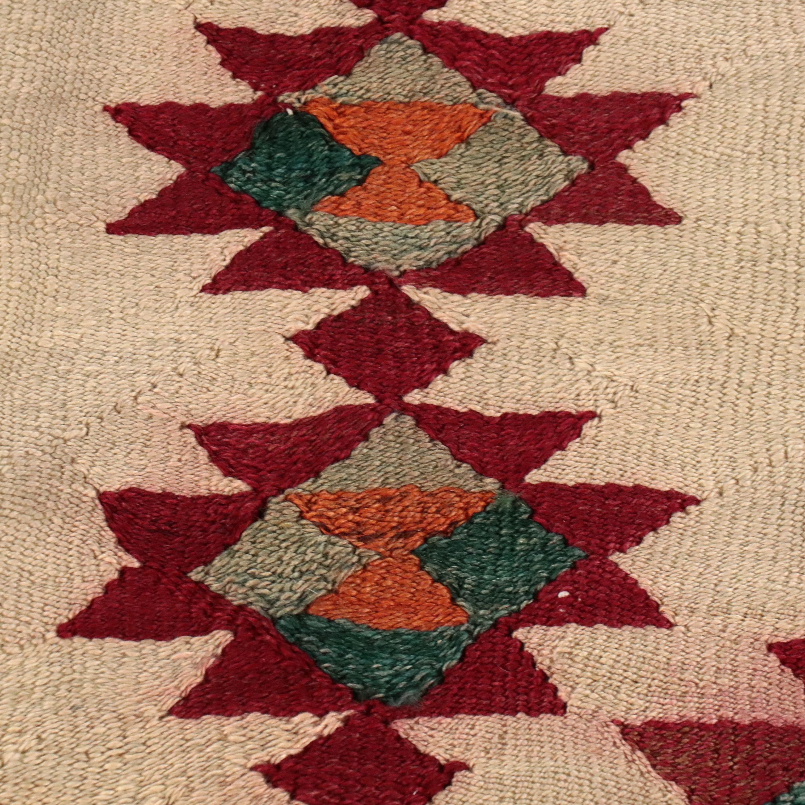 3'11 x 2'10 Handwoven Turkish Kilim Accent Rug Remnant