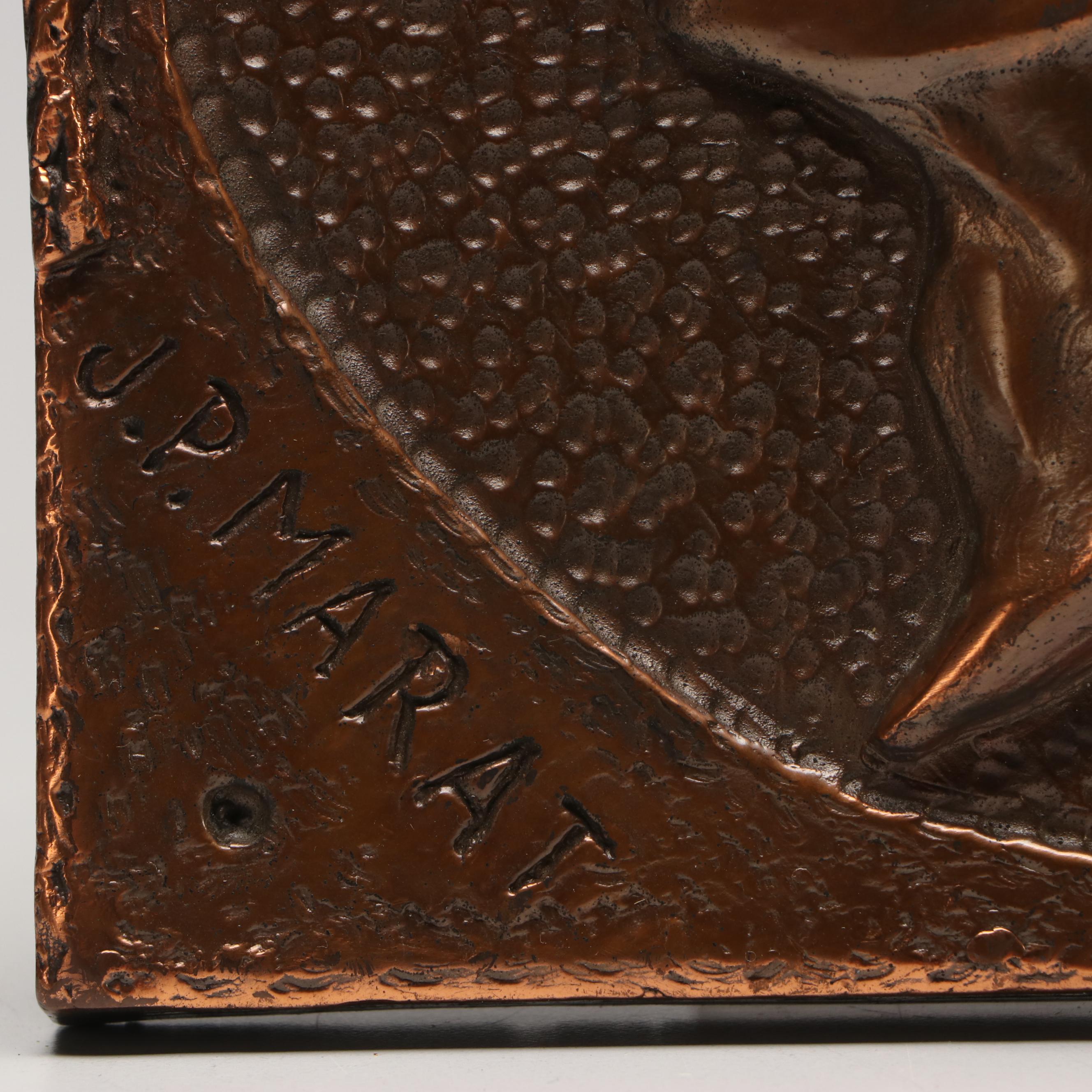 F.L. Zelich Bronze Reproduction Portrait of Jean-Paul Marat, 1941