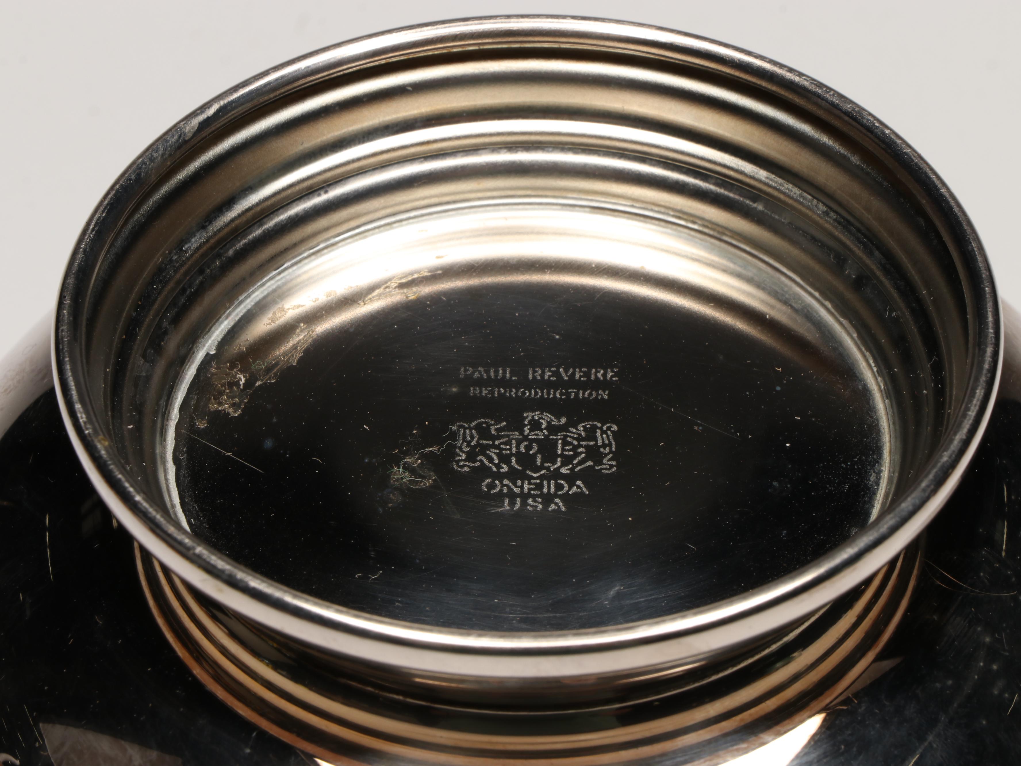 Hobnail Glass Vase, Oneida Paul Revere Metal Bowl, and More Table Décor