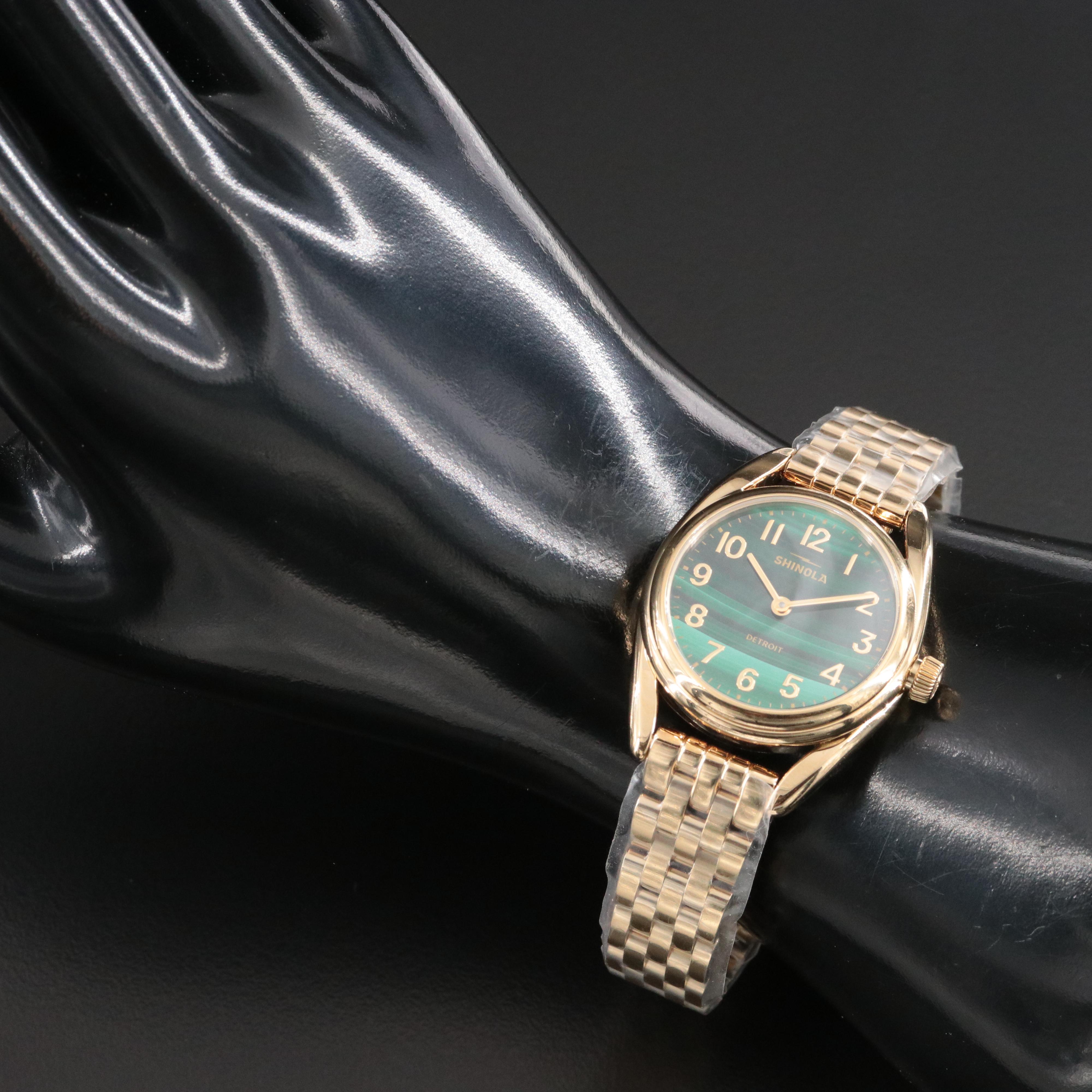 Shinola Derby Malachite Dial and Stainless Steel Quartz Bracelet Watch