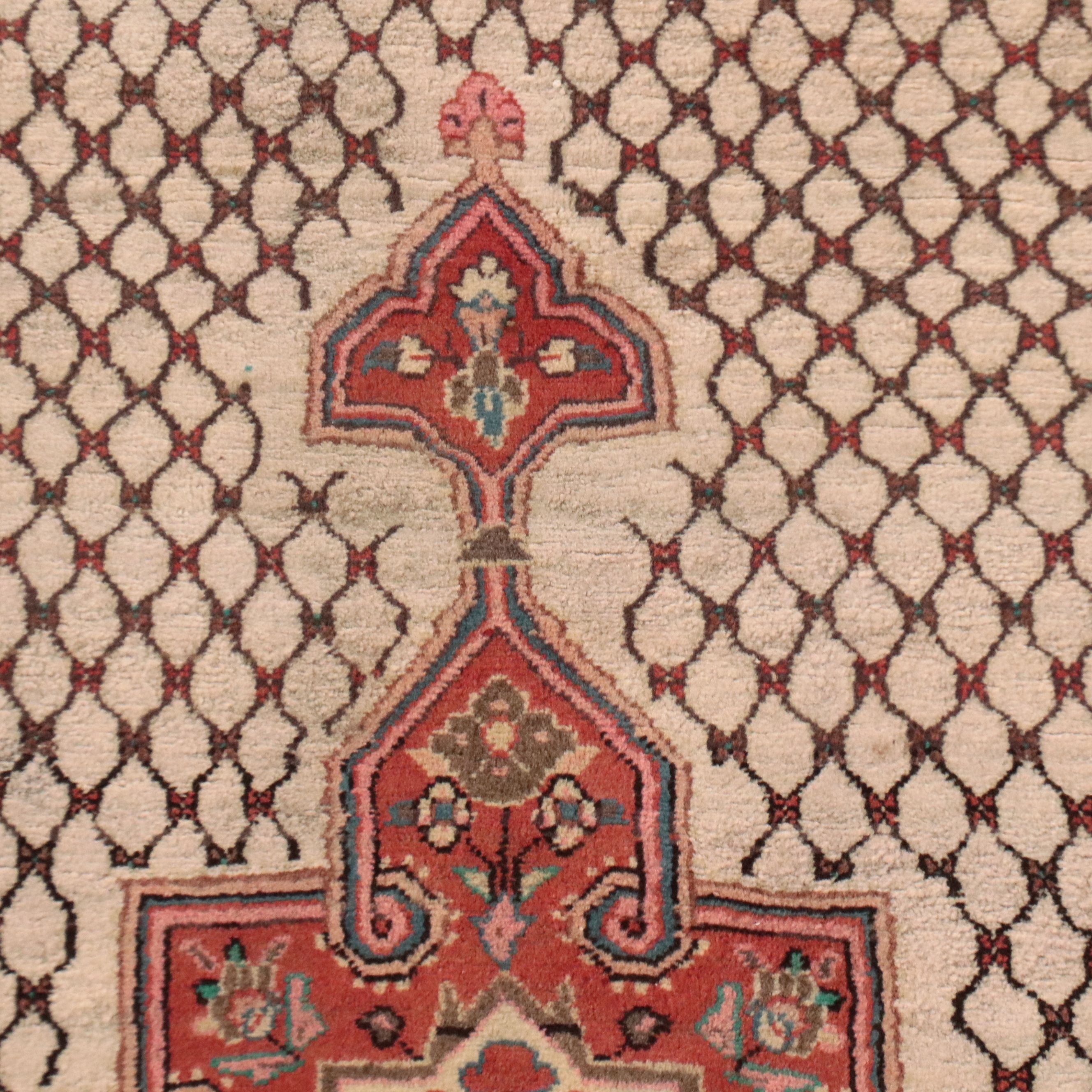 3'7 x 7'2 Hand-Knotted Persian Kolyai Area Rug Remnant