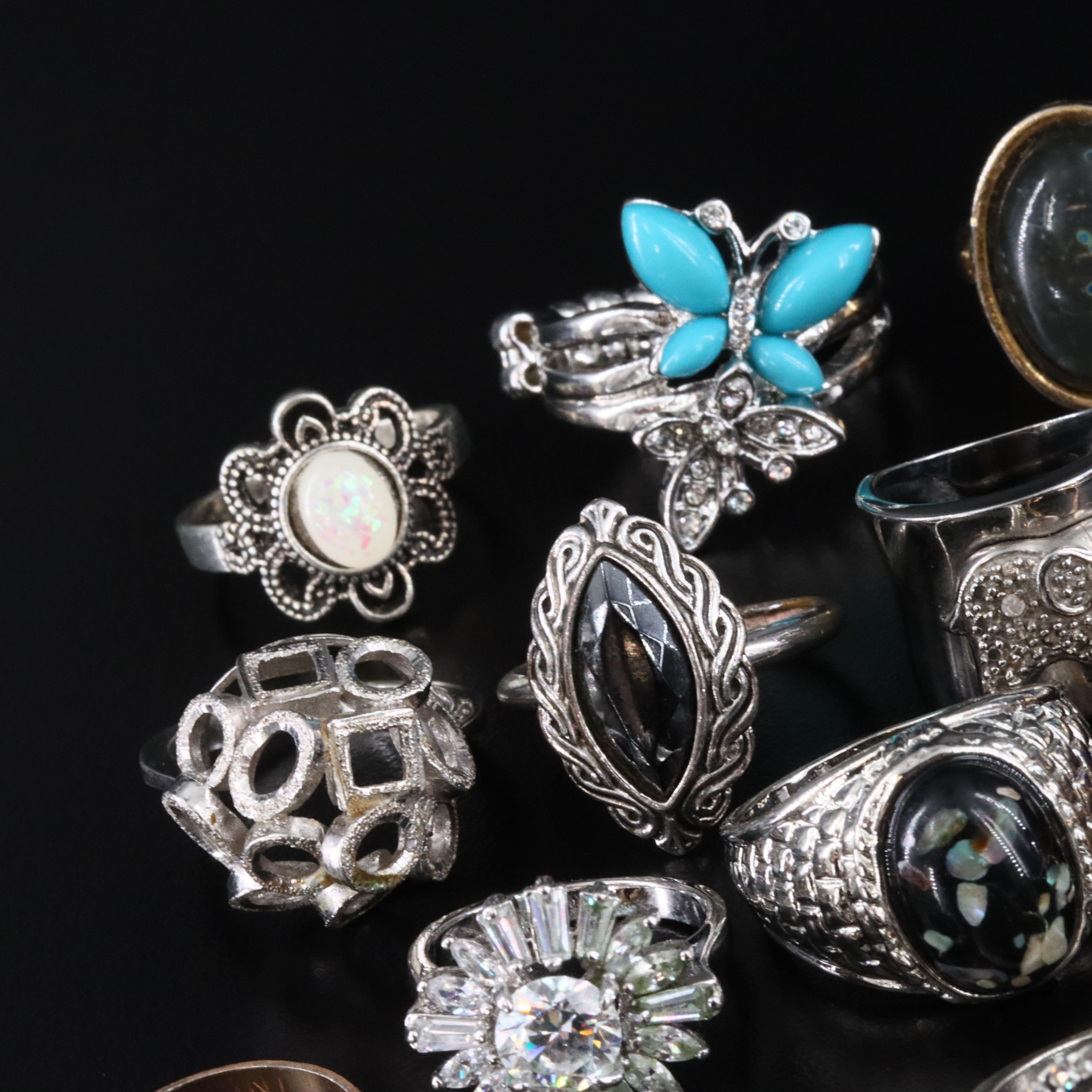 Spinner Ring, Floral Motifs and Navette Featured in Ring Collection