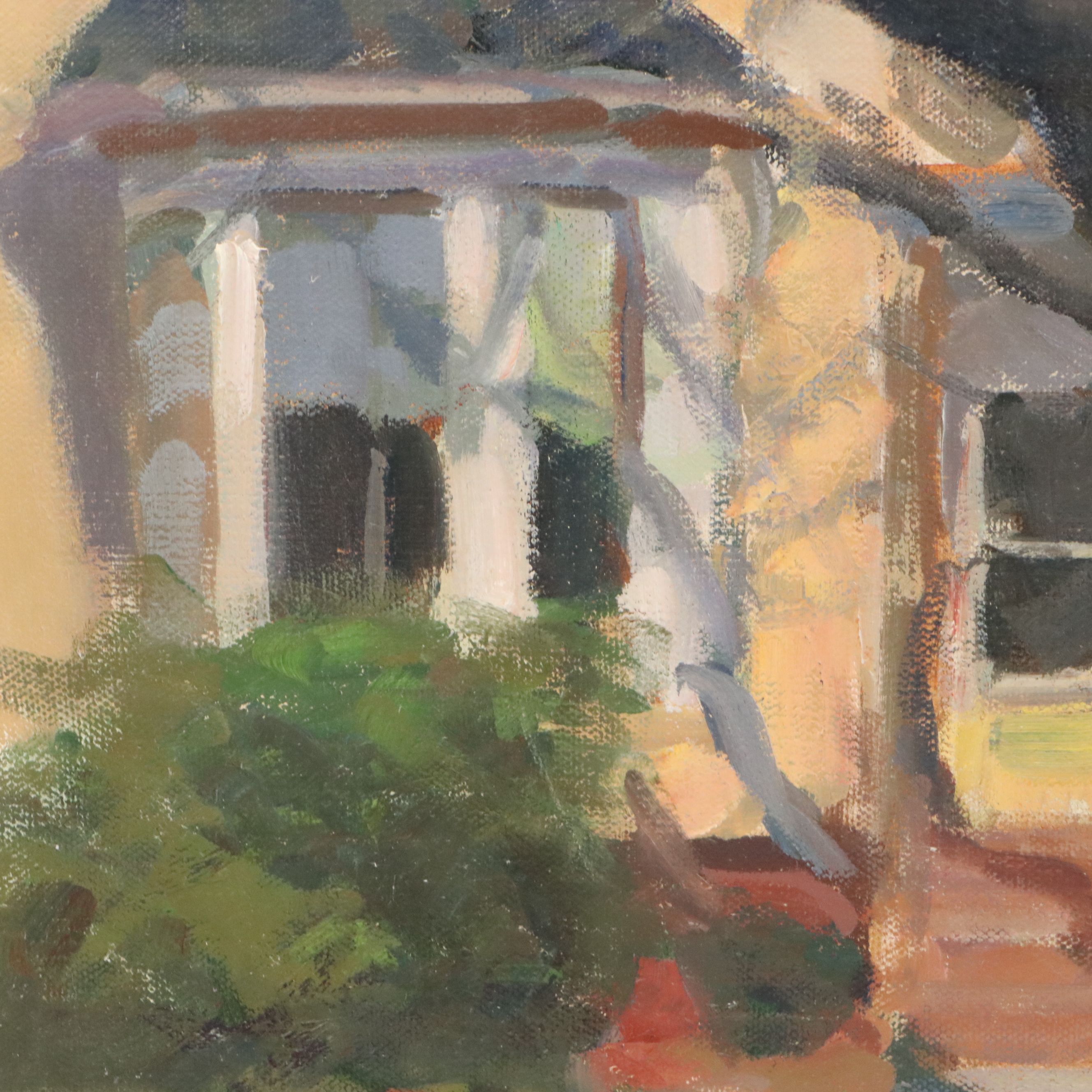 Susan Grisell Landscape Oil Painting of Neighborhood Scene, 2012