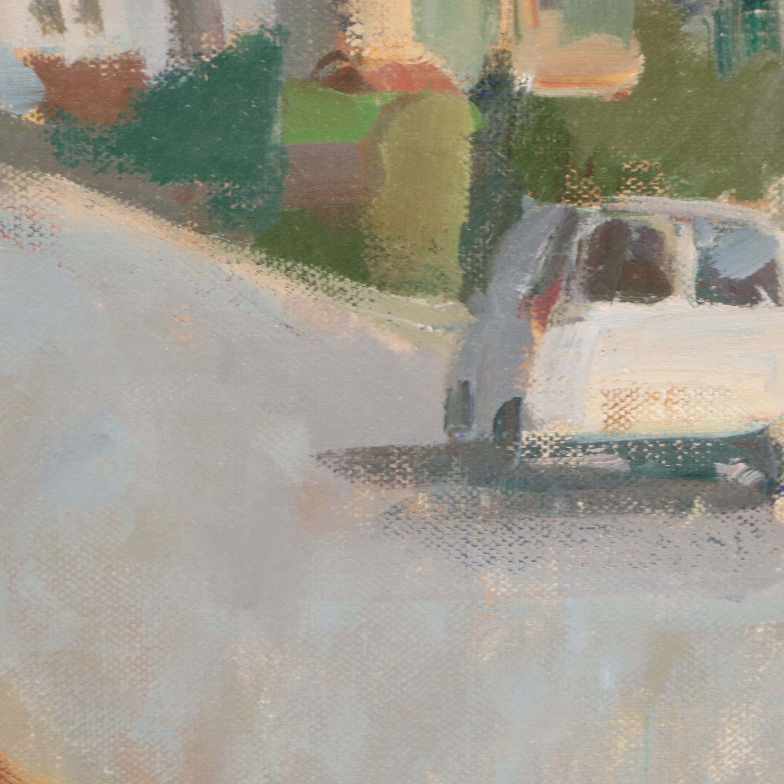 Susan Grisell Landscape Oil Painting of Neighborhood Scene, 2012