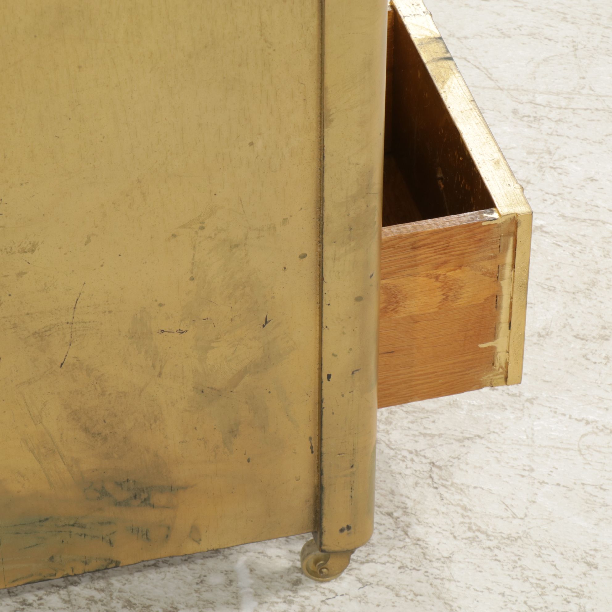 Gold-Painted Night Stands, Pair