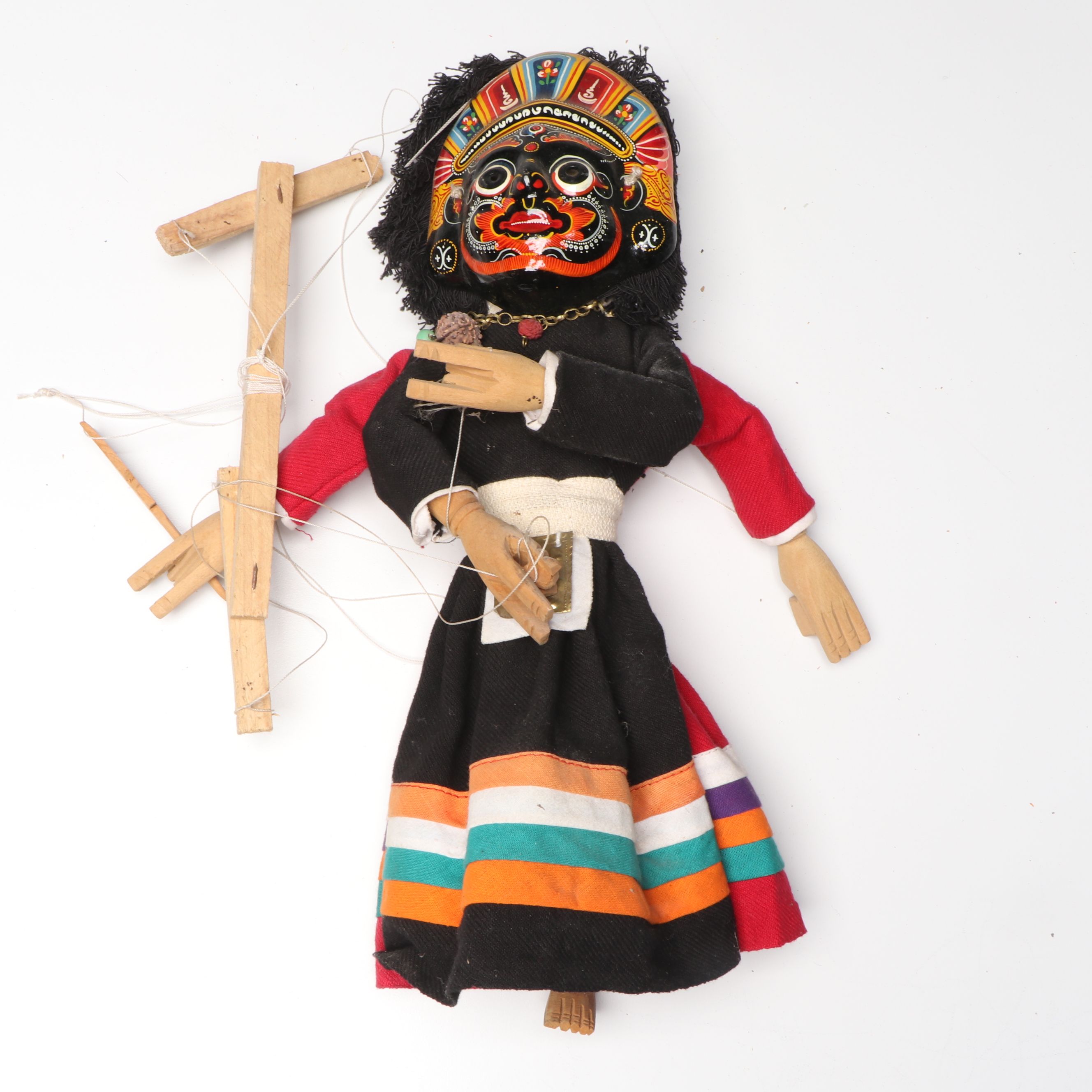 Chinese Hand Puppet with Nepalese and Embellished Thai Marionettes