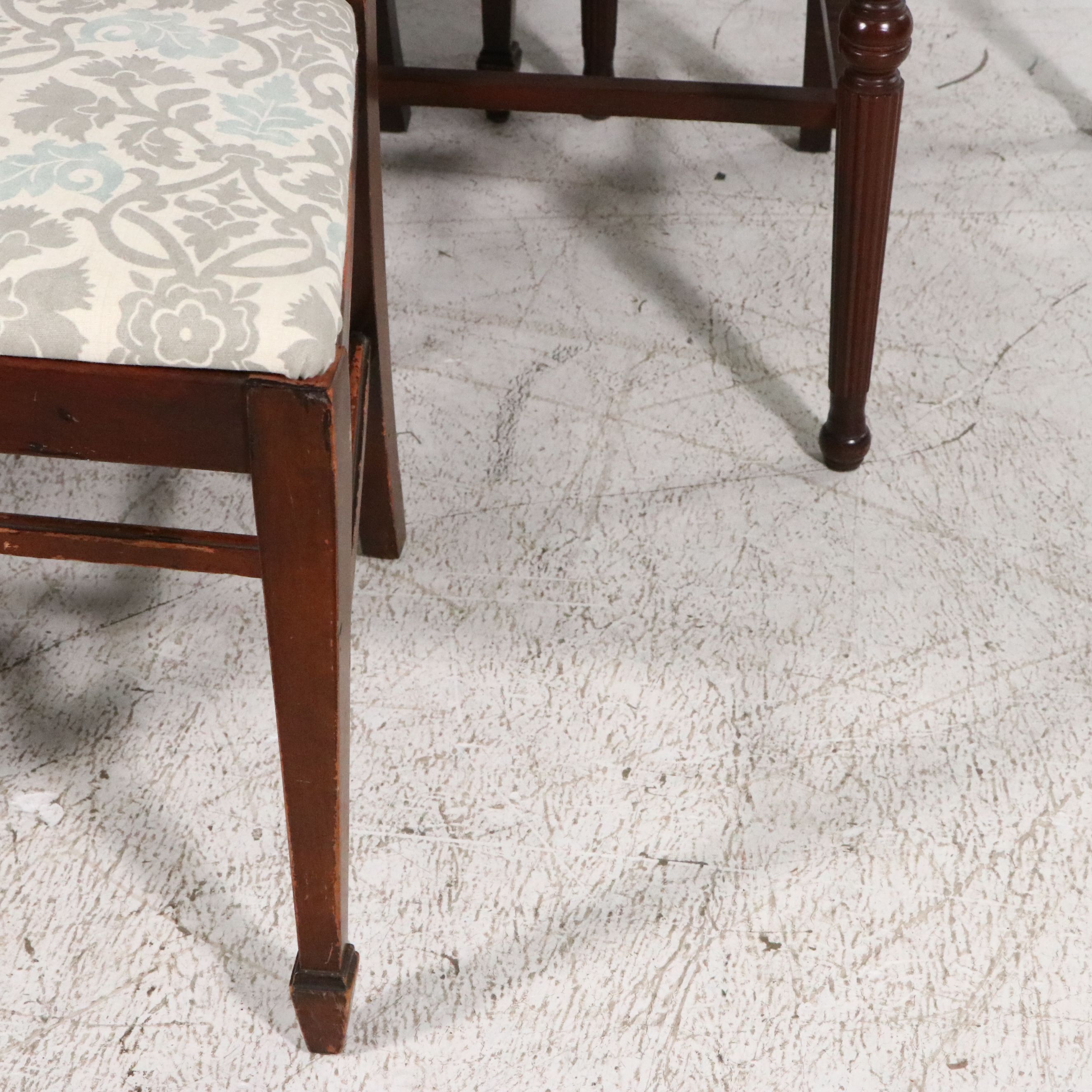 Eleven-Piece Duncan Phyfe Style Mahogany Dining Set with Shield-Back Chairs