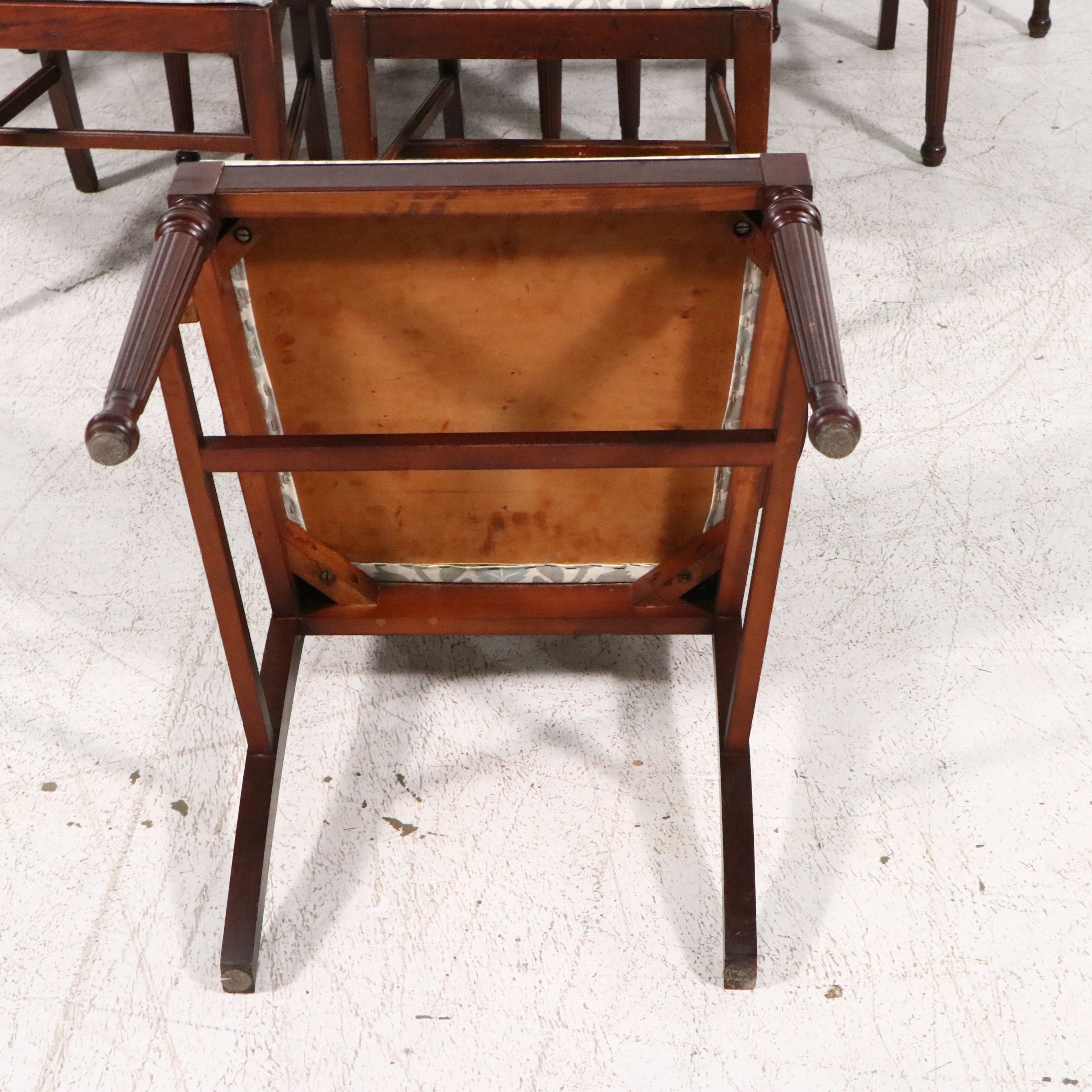 Eleven-Piece Duncan Phyfe Style Mahogany Dining Set with Shield-Back Chairs