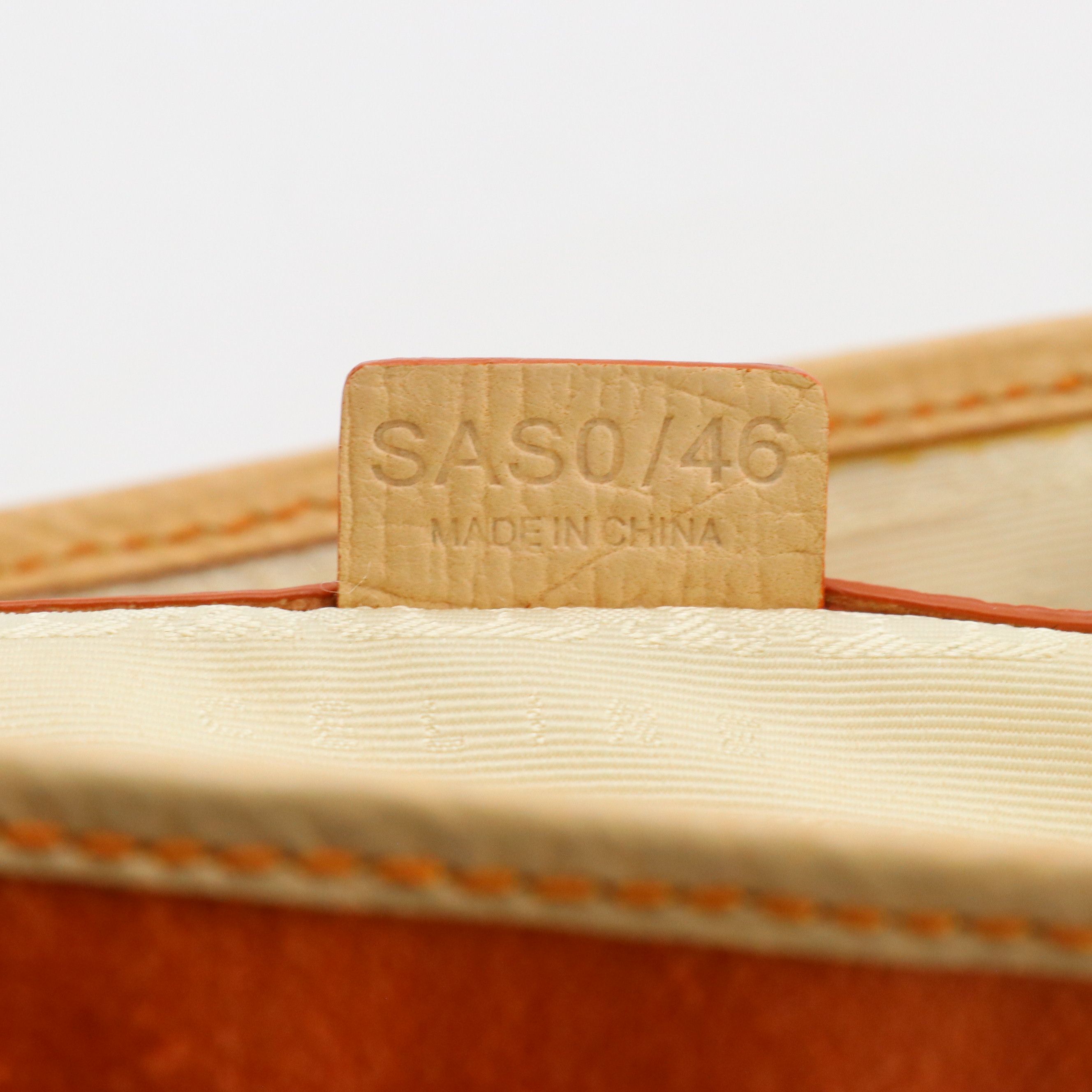 Celine Boogie Bag in Orange Canvas and White Leather Trim