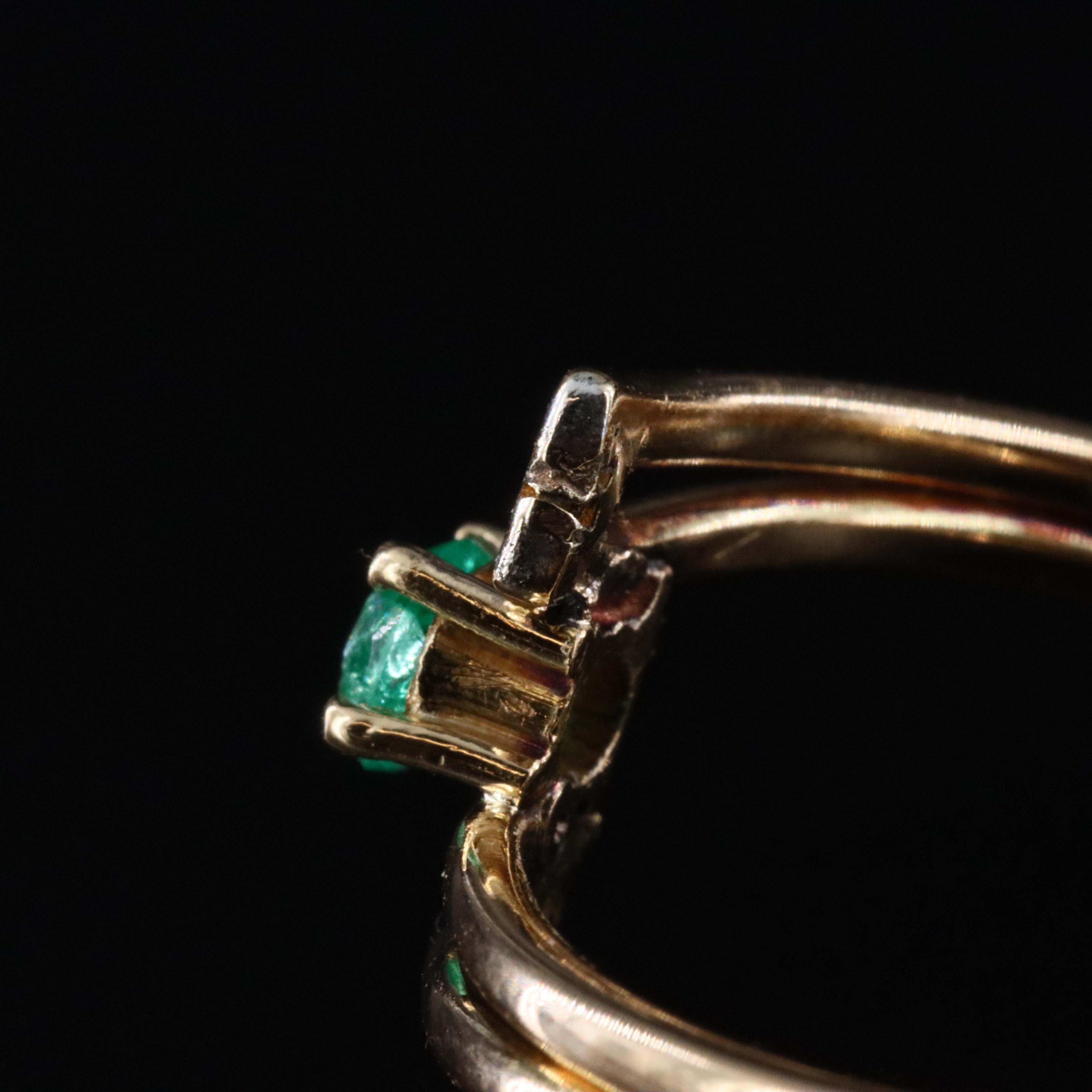 18K Emerald Bypass Ring