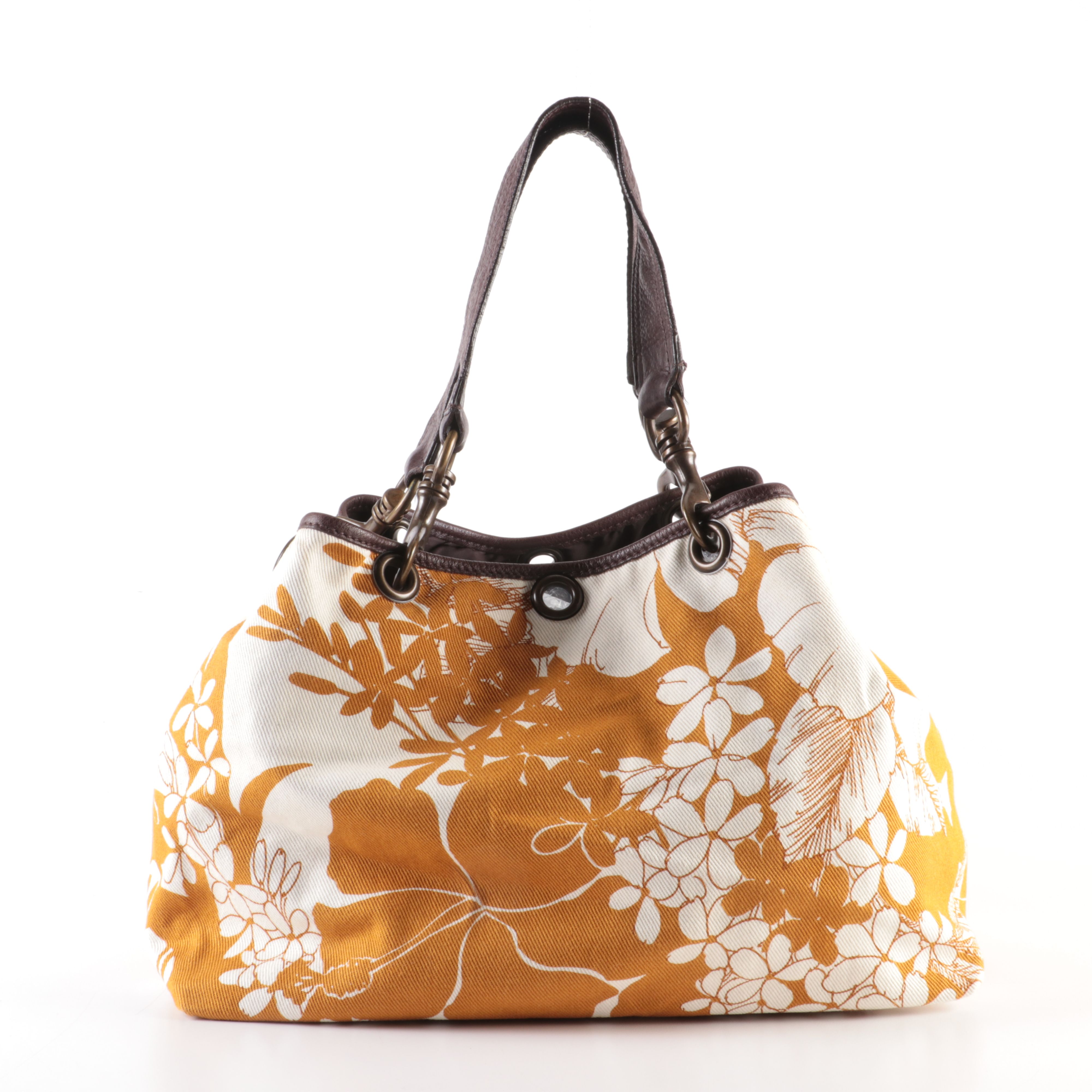 Miu Miu Cotton Tote Bag with Floral Print