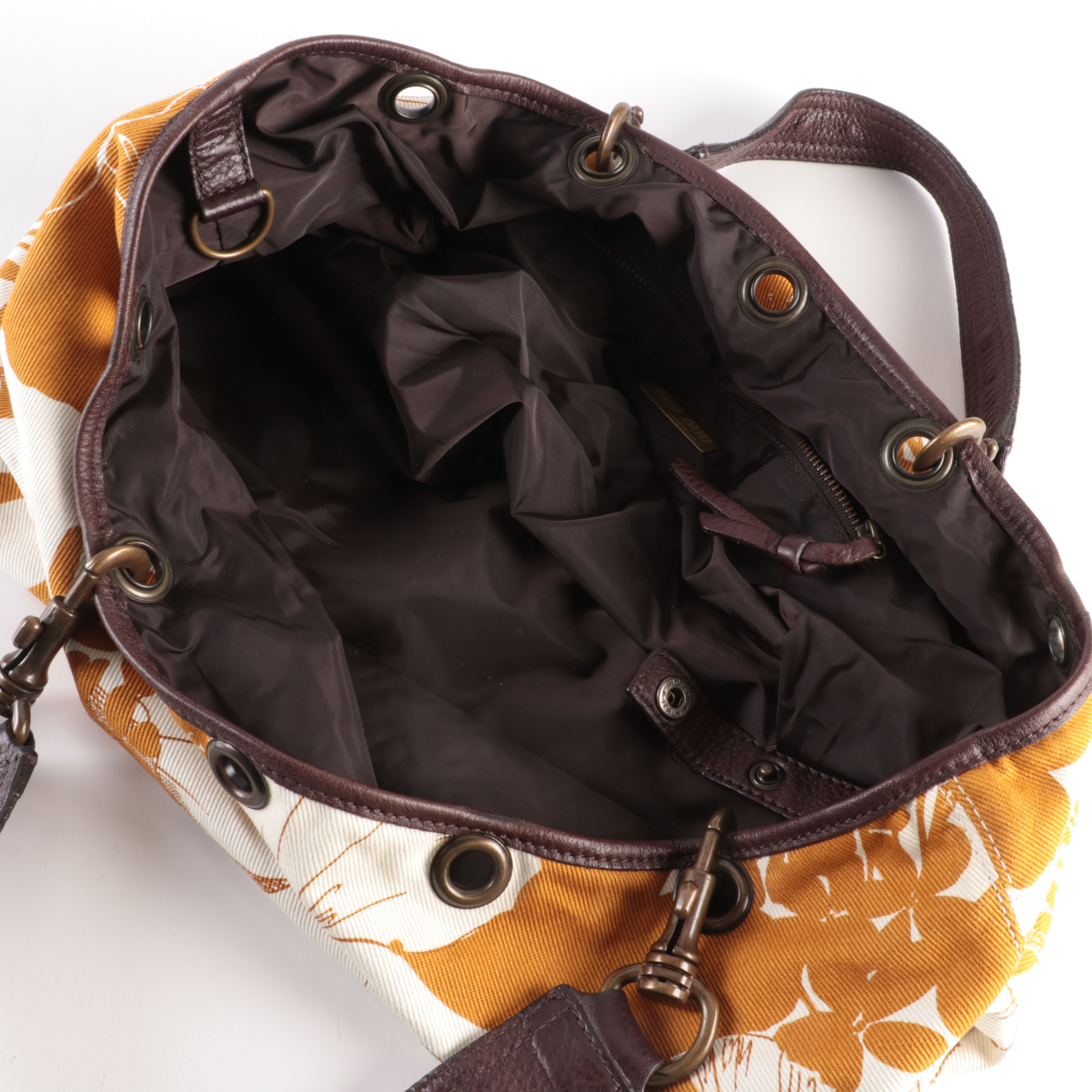 Miu Miu Cotton Tote Bag with Floral Print