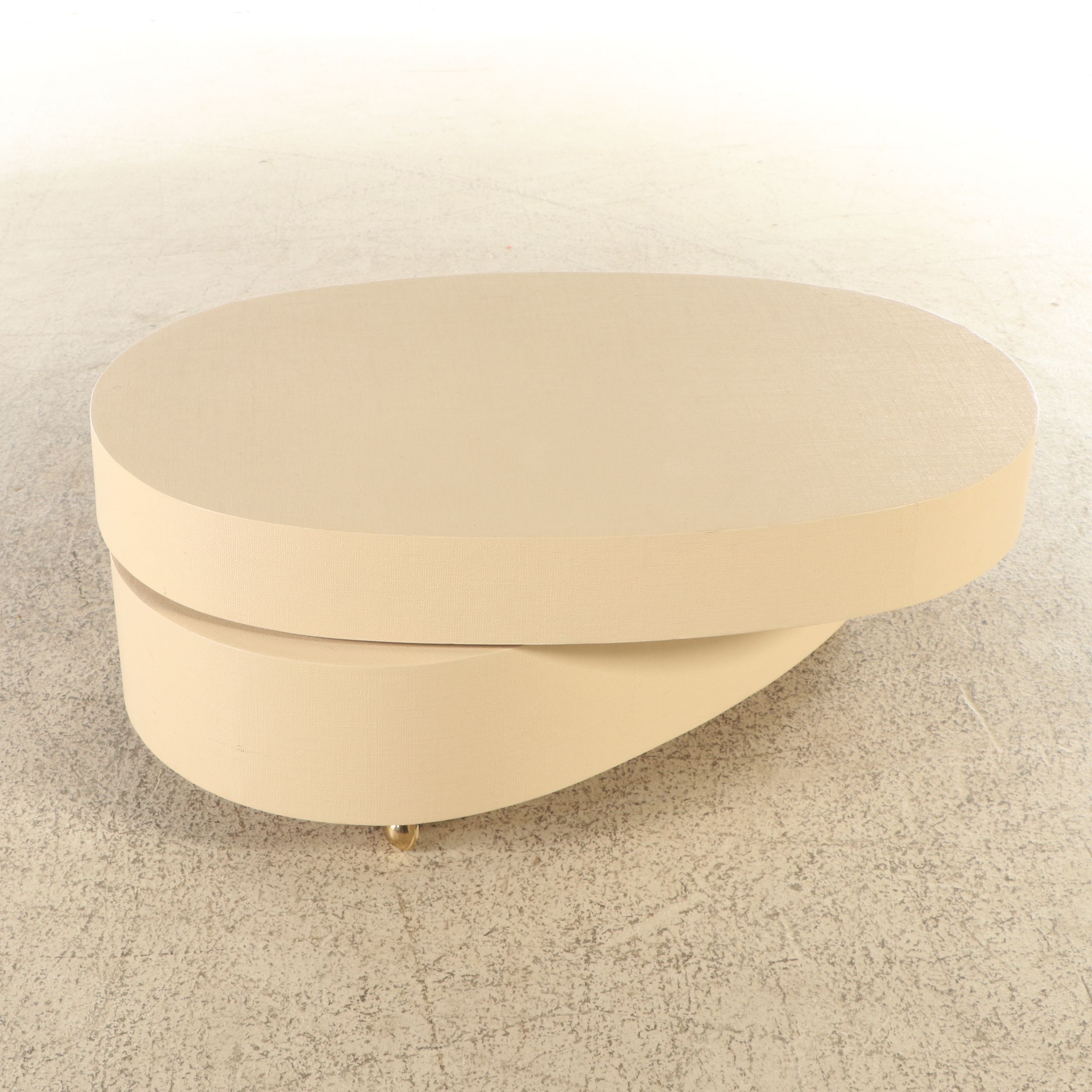 Postmodern Style Laminate Wood Swivel Top Coffee Table